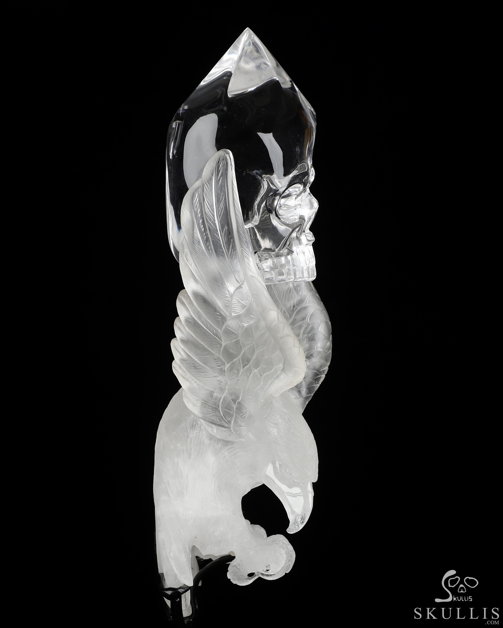 Aug 14, 2026 ACSAD (A Crystal Skull a Day) - Freedom Beyond Flesh - 6.7" Quartz Rock Crystal Hand Carved Crystal Skull & Eagle Fine Art Sculpture, Crystal Healing Aug 14, 2026 ACSAD (A Crystal Skull a Day) - Freedom Beyond Flesh - 6.7" Quartz Rock Crystal Hand Carved Crystal Skull & Eagle Fine Art Sculpture, Crystal Healing