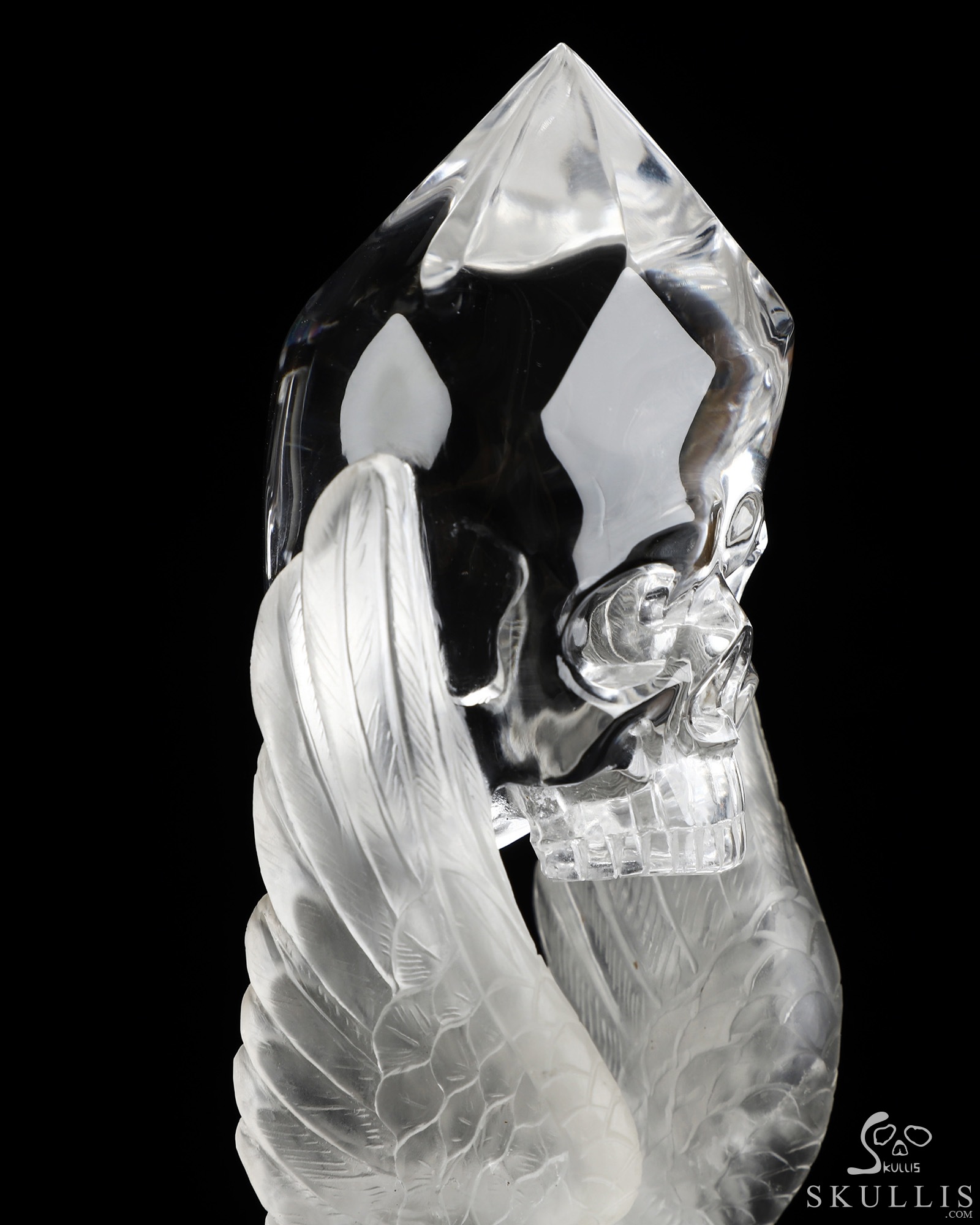 Aug 14, 2026 ACSAD (A Crystal Skull a Day) - Freedom Beyond Flesh - 6.7" Quartz Rock Crystal Hand Carved Crystal Skull & Eagle Fine Art Sculpture, Crystal Healing Aug 14, 2026 ACSAD (A Crystal Skull a Day) - Freedom Beyond Flesh - 6.7" Quartz Rock Crystal Hand Carved Crystal Skull & Eagle Fine Art Sculpture, Crystal Healing