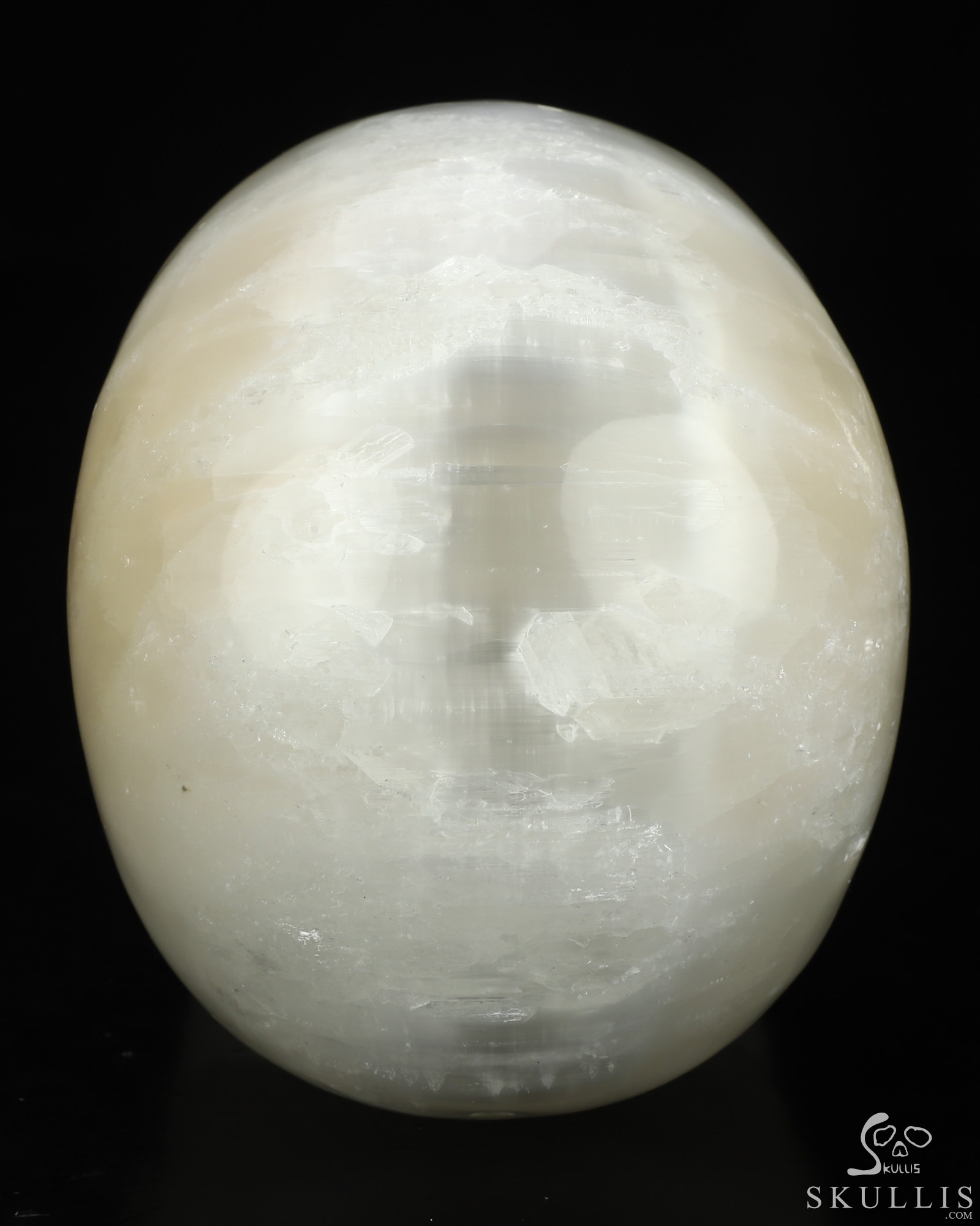 5.0" Selenite Hand Carved Crystal Skull, Realistic, Crystal Healing 5.0" Selenite Hand Carved Crystal Skull, Realistic, Crystal Healing