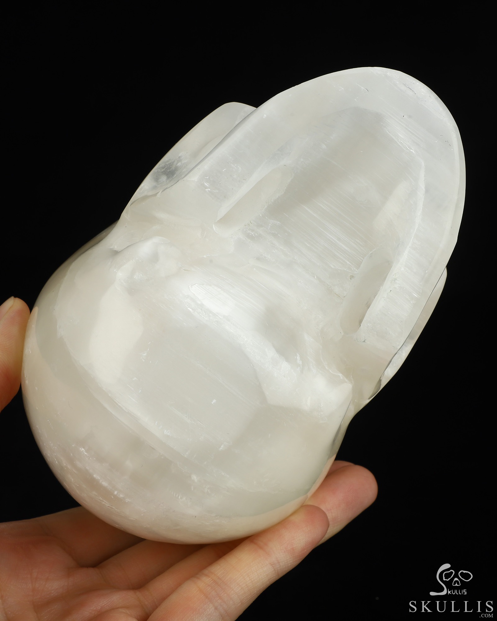 5.0" Selenite Hand Carved Crystal Skull, Realistic, Crystal Healing 5.0" Selenite Hand Carved Crystal Skull, Realistic, Crystal Healing