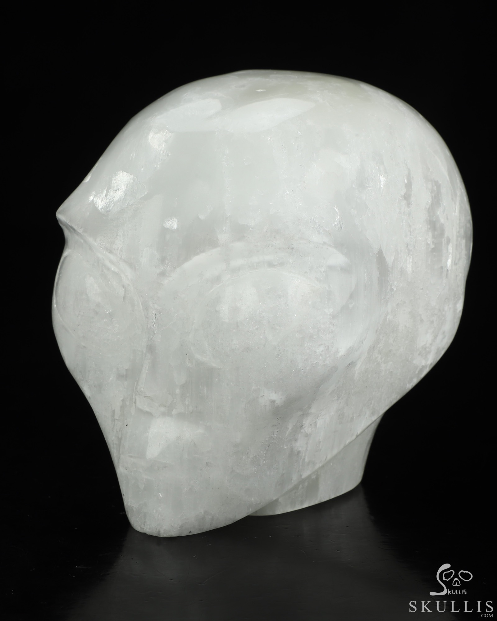 3.9" Selenite Star Being Female Alien Crystal Skull Companion, Hand Carved Gemstone Fine Art Sculpture, Reiki Healing Stone Statue 3.9" Selenite Star Being Female Alien Crystal Skull Companion, Hand Carved Gemstone Fine Art Sculpture, Reiki Healing Stone Statue
