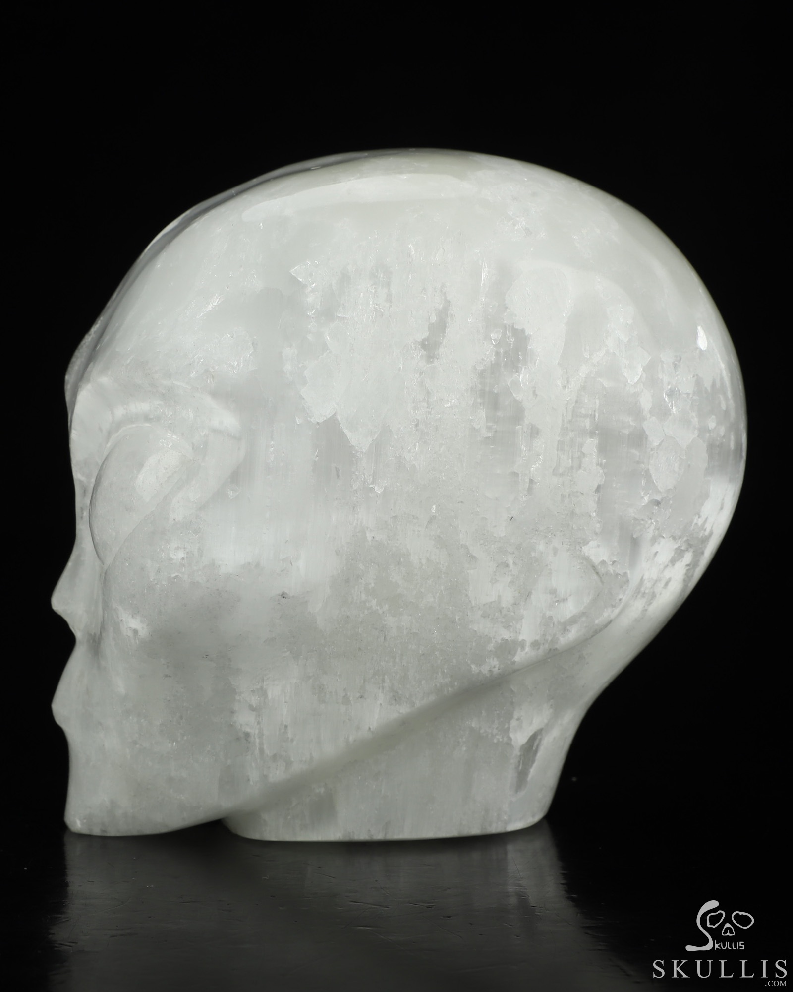 3.9" Selenite Star Being Female Alien Crystal Skull Companion, Hand Carved Gemstone Fine Art Sculpture, Reiki Healing Stone Statue 3.9" Selenite Star Being Female Alien Crystal Skull Companion, Hand Carved Gemstone Fine Art Sculpture, Reiki Healing Stone Statue
