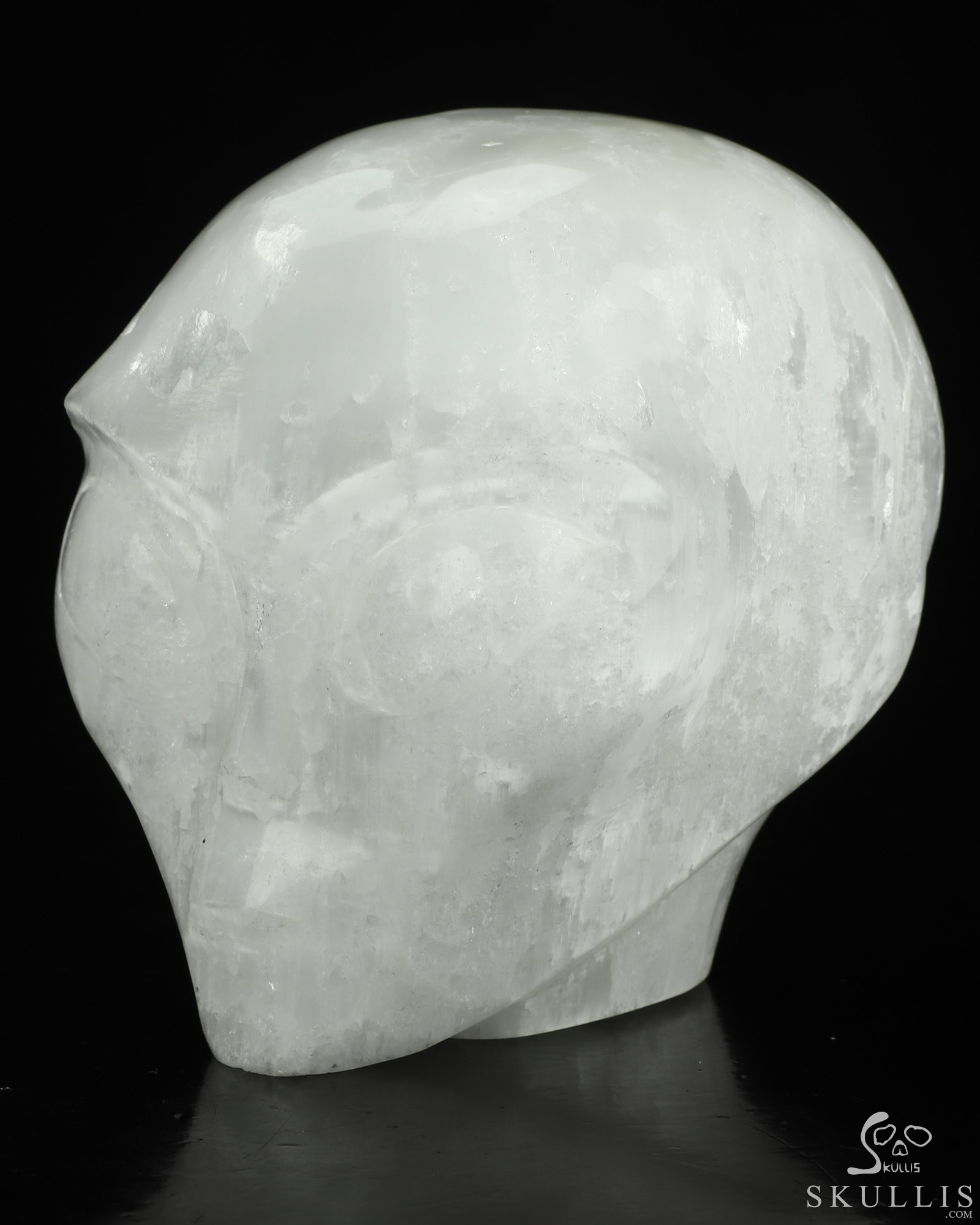 3.9" Selenite Star Being Female Alien Crystal Skull Companion, Hand Carved Gemstone Fine Art Sculpture, Reiki Healing Stone Statue 3.9" Selenite Star Being Female Alien Crystal Skull Companion, Hand Carved Gemstone Fine Art Sculpture, Reiki Healing Stone Statue
