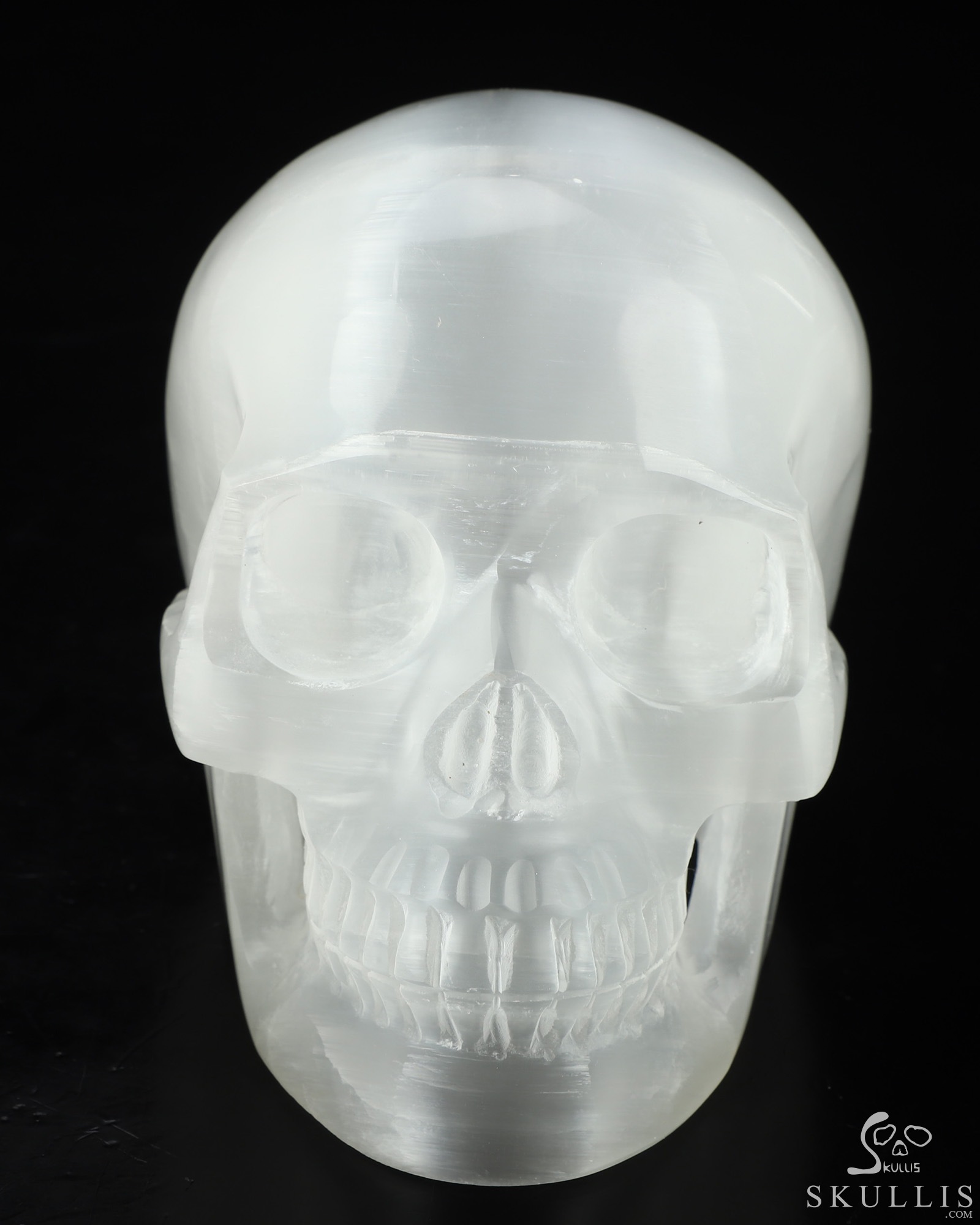 5.0" Selenite Hand Carved Crystal Skull, Realistic, Crystal Healing 5.0" Selenite Hand Carved Crystal Skull, Realistic, Crystal Healing