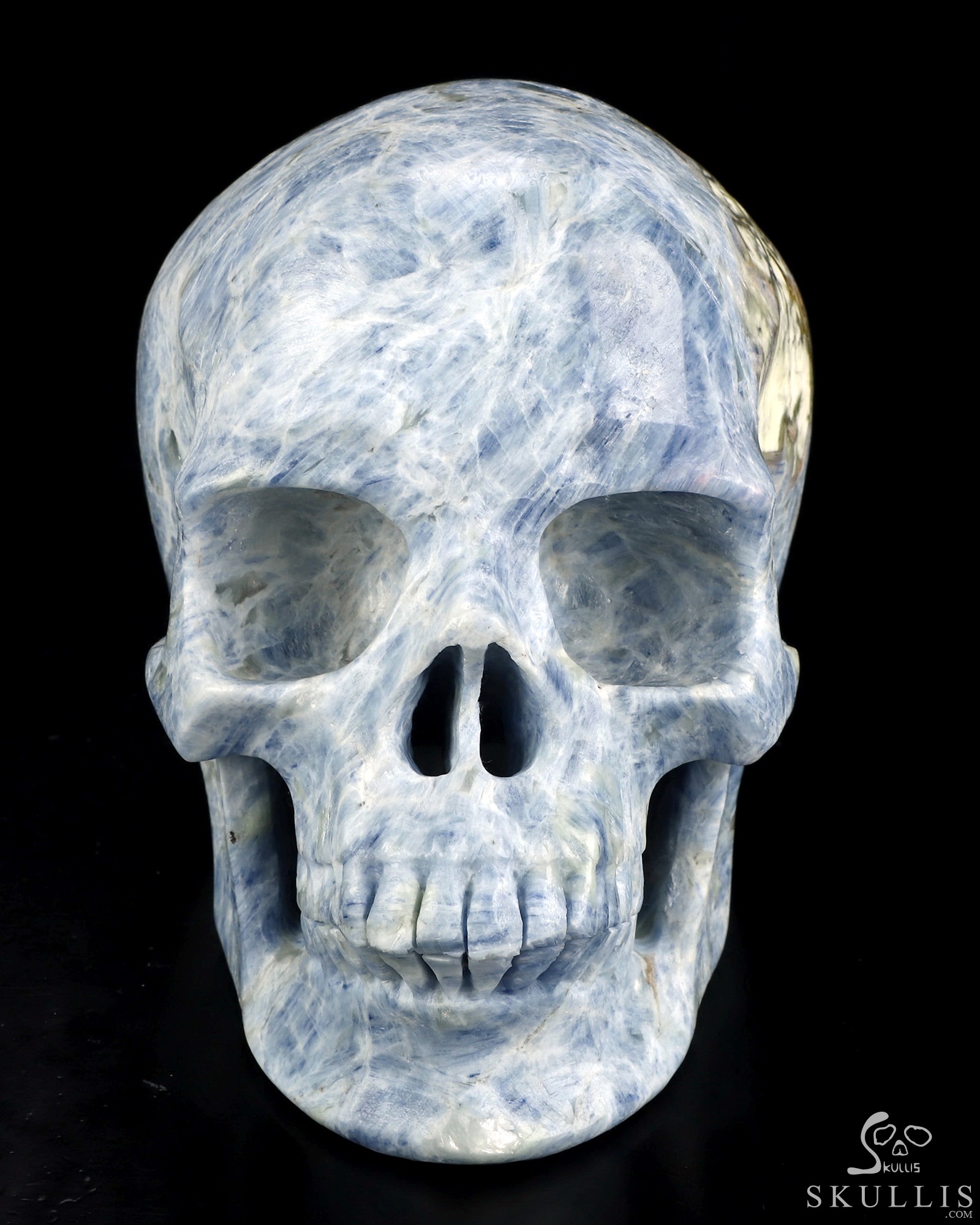 Lifesized 6.4" Kyanite Hand Carved Crystal Skull, Super Realistic, Crystal Healing Lifesized 6.4" Kyanite Hand Carved Crystal Skull, Super Realistic, Crystal Healing