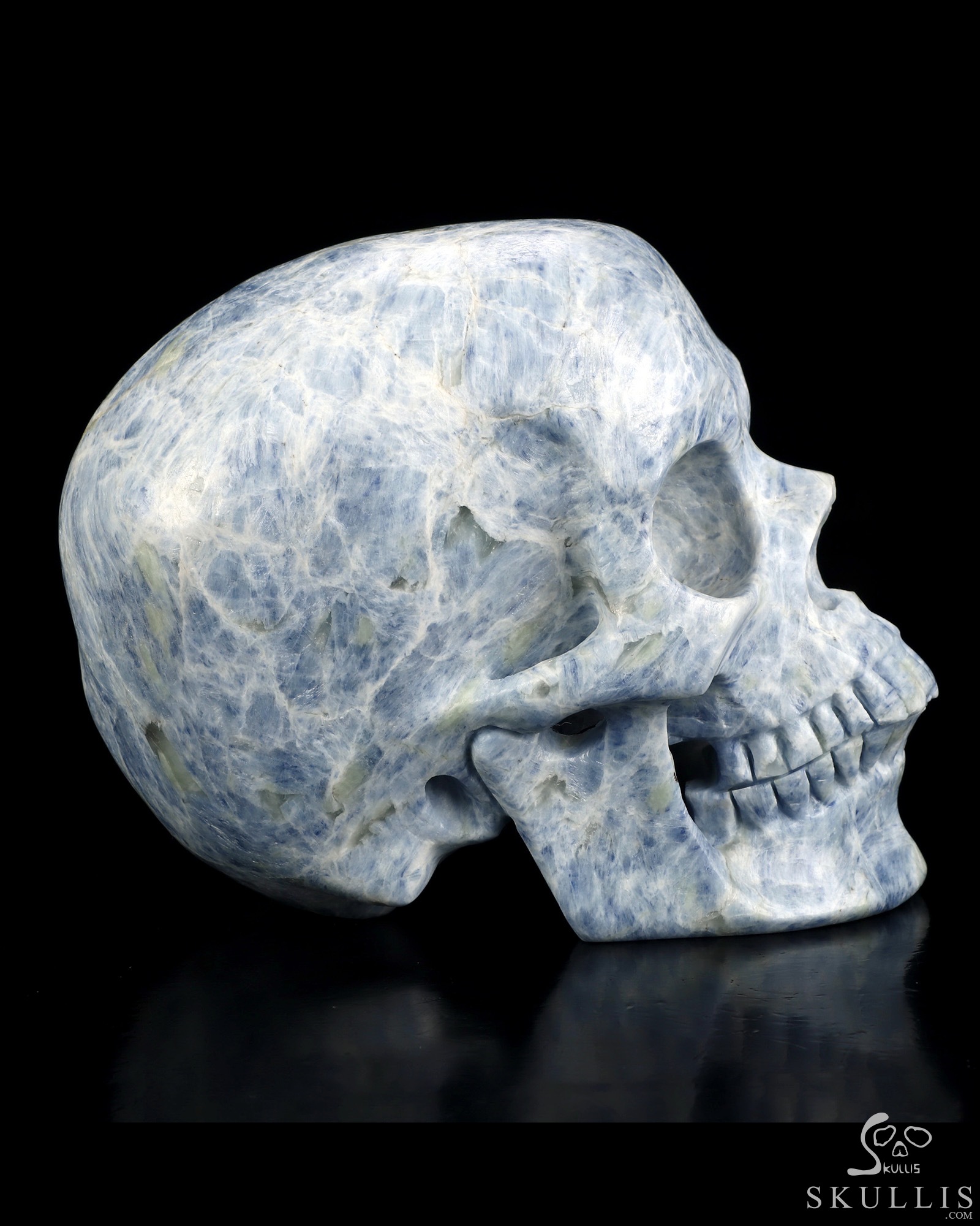 Lifesized 6.4" Kyanite Hand Carved Crystal Skull, Super Realistic, Crystal Healing Lifesized 6.4" Kyanite Hand Carved Crystal Skull, Super Realistic, Crystal Healing