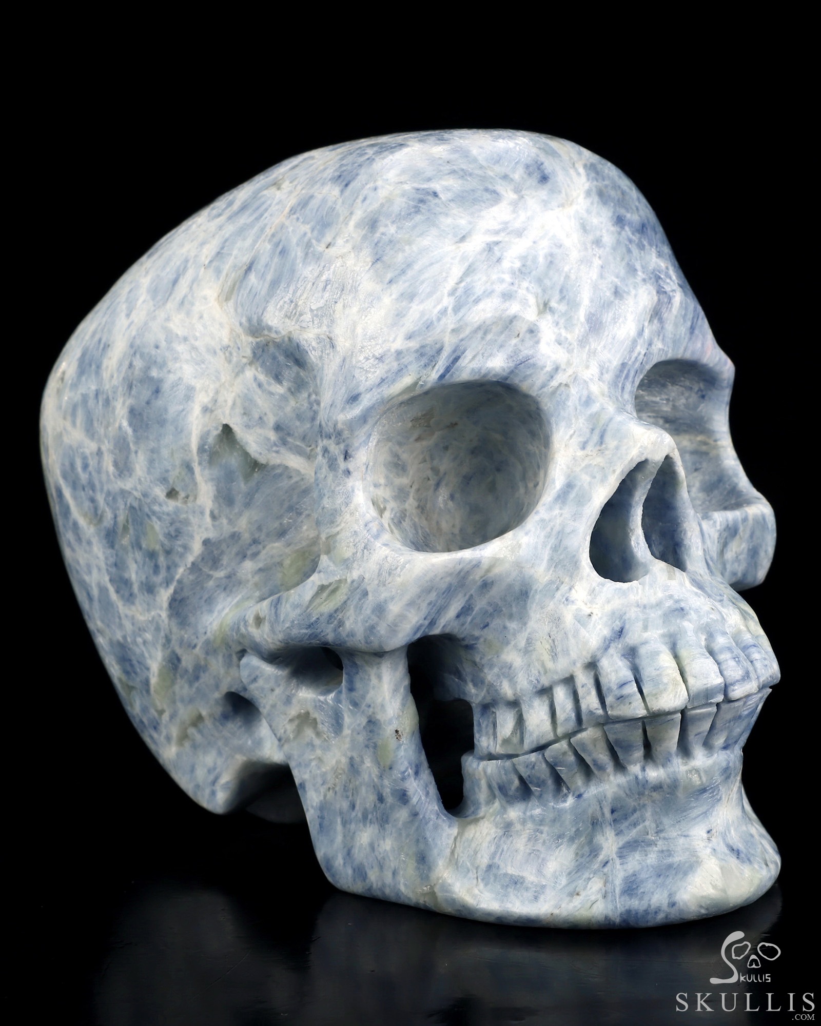 Lifesized 6.4" Kyanite Hand Carved Crystal Skull, Super Realistic, Crystal Healing Lifesized 6.4" Kyanite Hand Carved Crystal Skull, Super Realistic, Crystal Healing