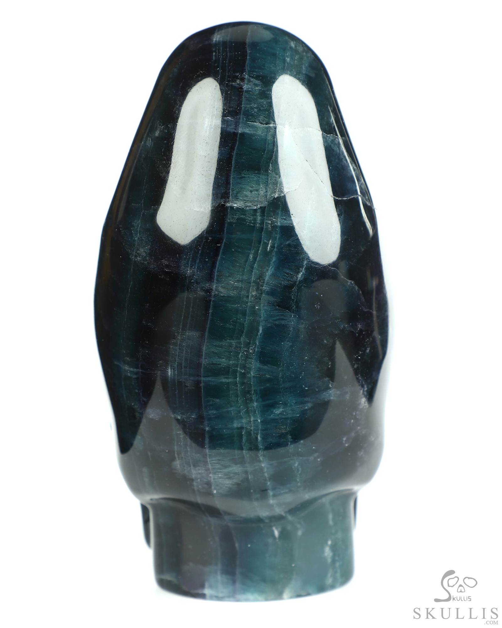 4.8" Hollow Fluorite Hand Carved Incan Crystal Skull Lamp Sculpture With Stand, Crystal Healing 4.8" Hollow Fluorite Hand Carved Incan Crystal Skull Lamp Sculpture With Stand, Crystal Healing
