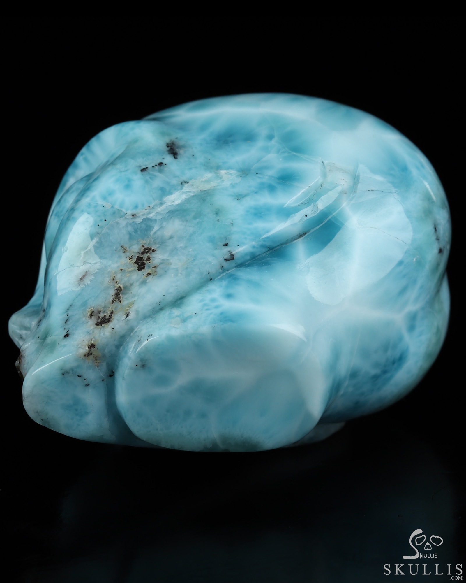 Gemstone 2.1" Larimar Star Being Female Alien Crystal Skull Companion, Hand Carved Gemstone Fine Art Sculpture, Reiki Healing Stone Statue Gemstone 2.1" Larimar Star Being Female Alien Crystal Skull Companion, Hand Carved Gemstone Fine Art Sculpture, Reiki Healing Stone Statue