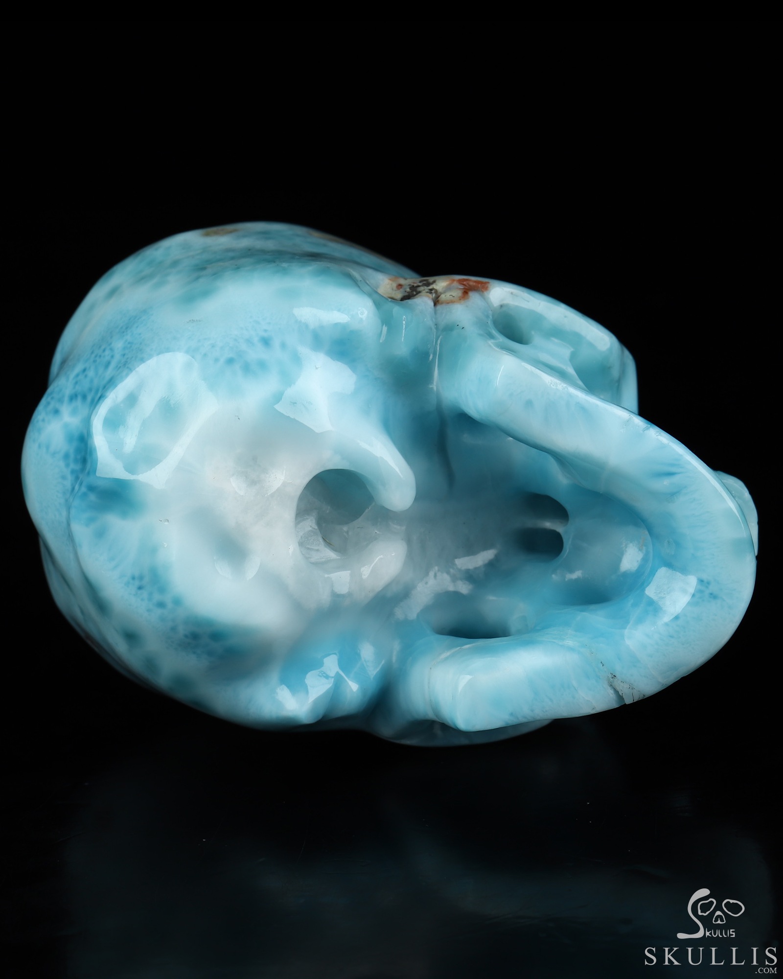 Gemstone 2.9" Larimar Hand Carved Crystal Skull, Super Realistic, Crystal Healing Gemstone 2.9" Larimar Hand Carved Crystal Skull, Super Realistic, Crystal Healing