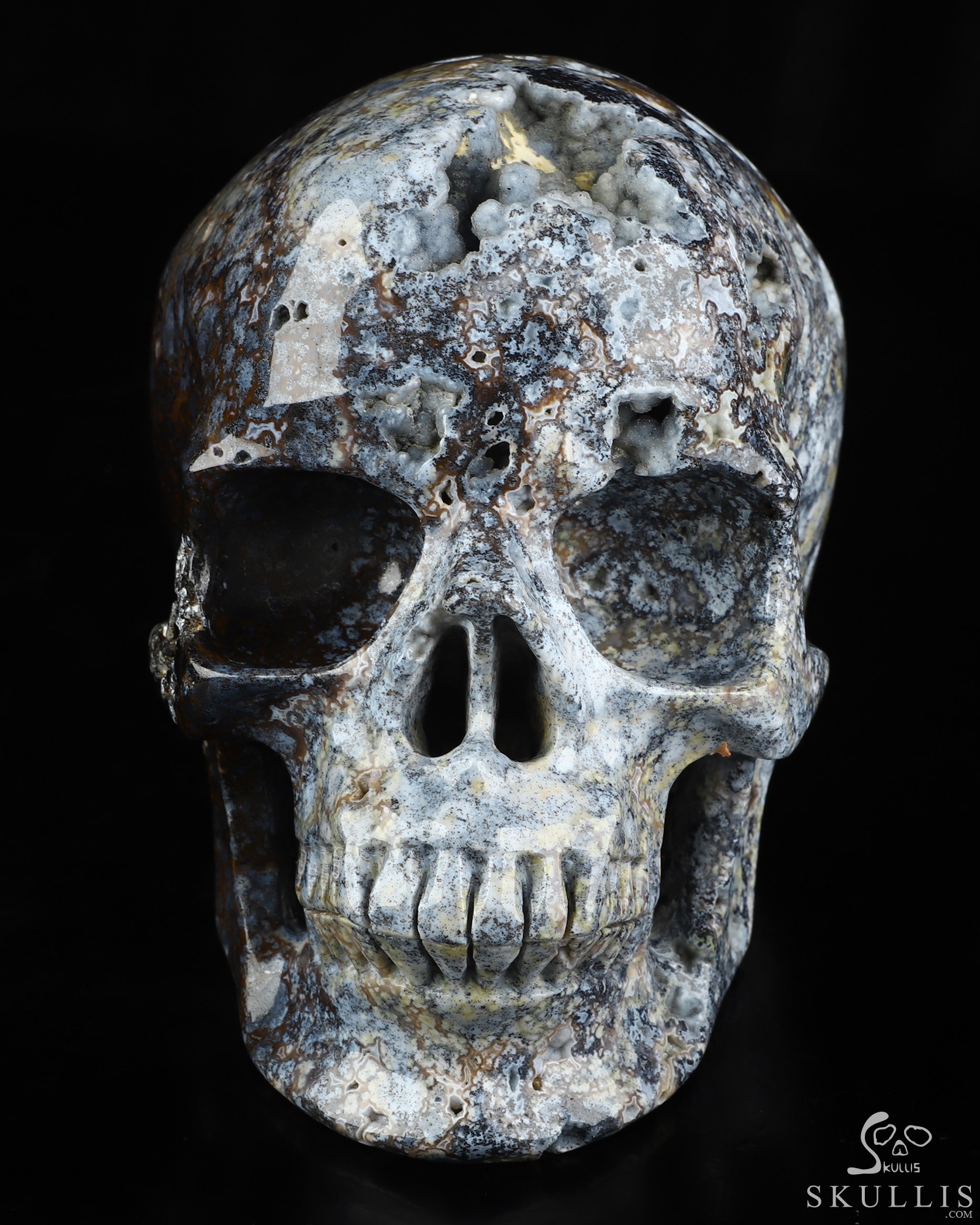 Sept 7, 2026 ACSAD (A Crystal Skull a Day) - Silent Current - Lifesized 6.8" Blue Ocean Agate Hand Carved Crystal Skull, Super Realistic, Crystal Healing Sept 7, 2026 ACSAD (A Crystal Skull a Day) - Silent Current - Lifesized 6.8" Blue Ocean Agate Hand Carved Crystal Skull, Super Realistic, Crystal Healing