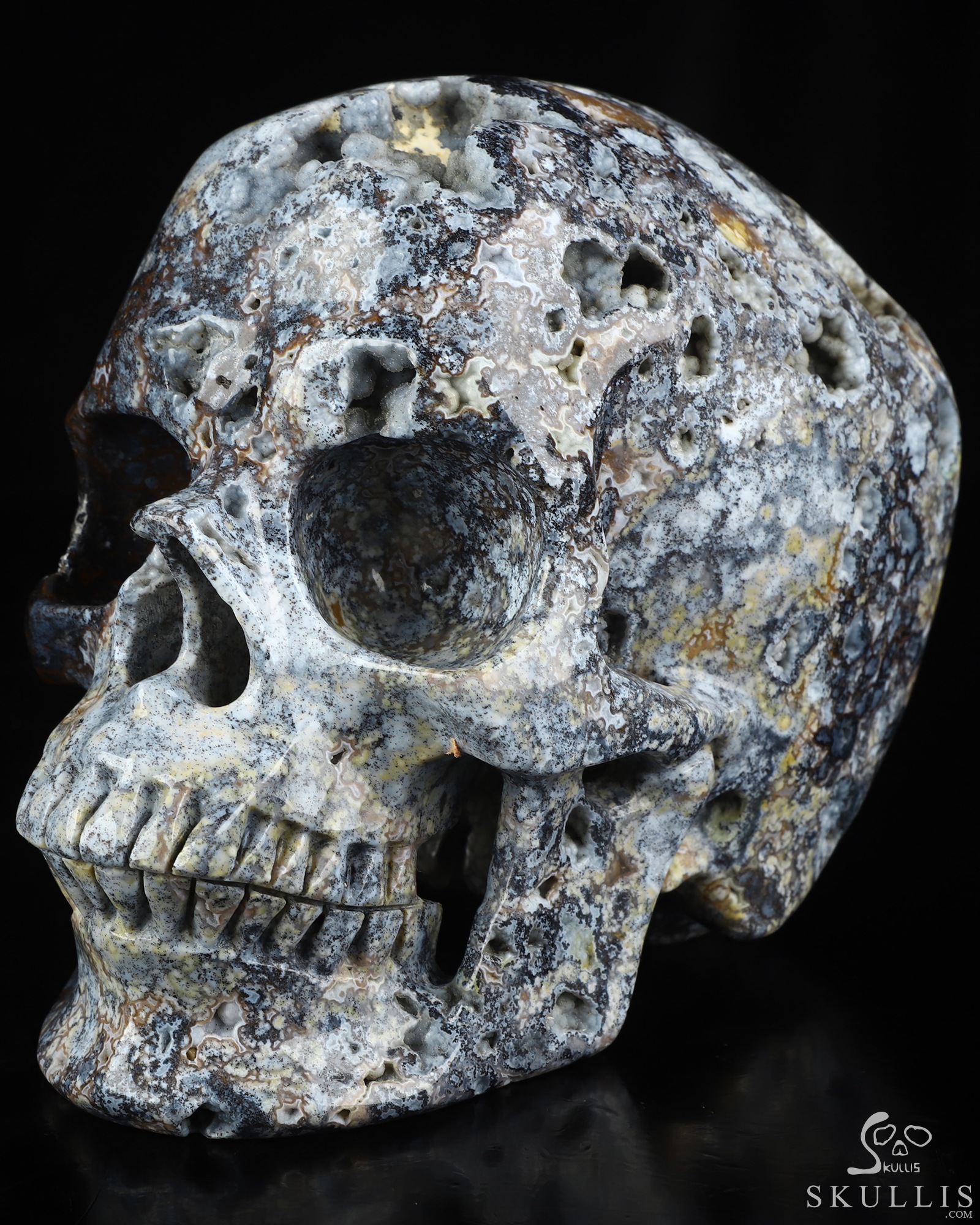 Sept 7, 2026 ACSAD (A Crystal Skull a Day) - Silent Current - Lifesized 6.8" Blue Ocean Agate Hand Carved Crystal Skull, Super Realistic, Crystal Healing Sept 7, 2026 ACSAD (A Crystal Skull a Day) - Silent Current - Lifesized 6.8" Blue Ocean Agate Hand Carved Crystal Skull, Super Realistic, Crystal Healing