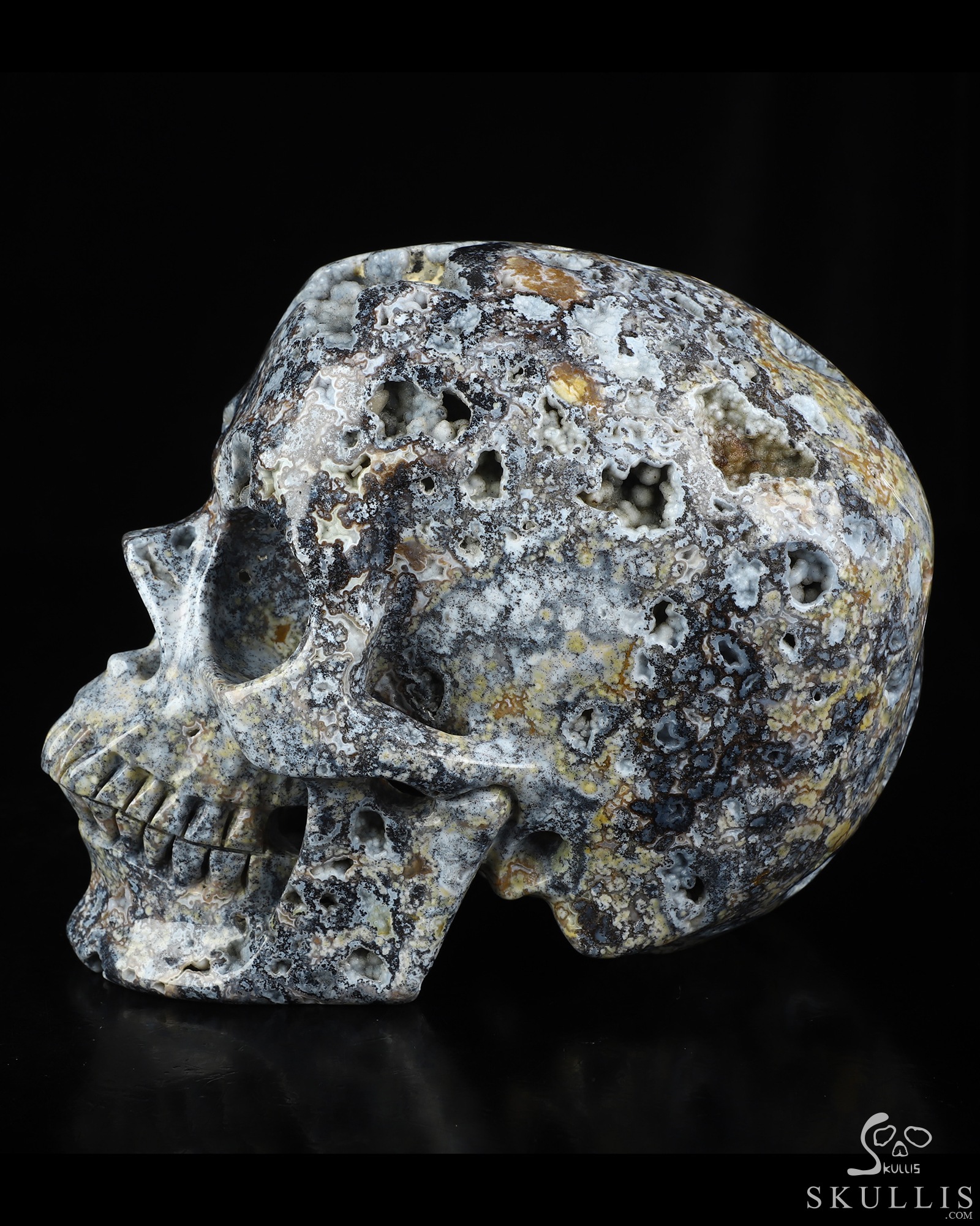 Sept 7, 2026 ACSAD (A Crystal Skull a Day) - Silent Current - Lifesized 6.8" Blue Ocean Agate Hand Carved Crystal Skull, Super Realistic, Crystal Healing Sept 7, 2026 ACSAD (A Crystal Skull a Day) - Silent Current - Lifesized 6.8" Blue Ocean Agate Hand Carved Crystal Skull, Super Realistic, Crystal Healing