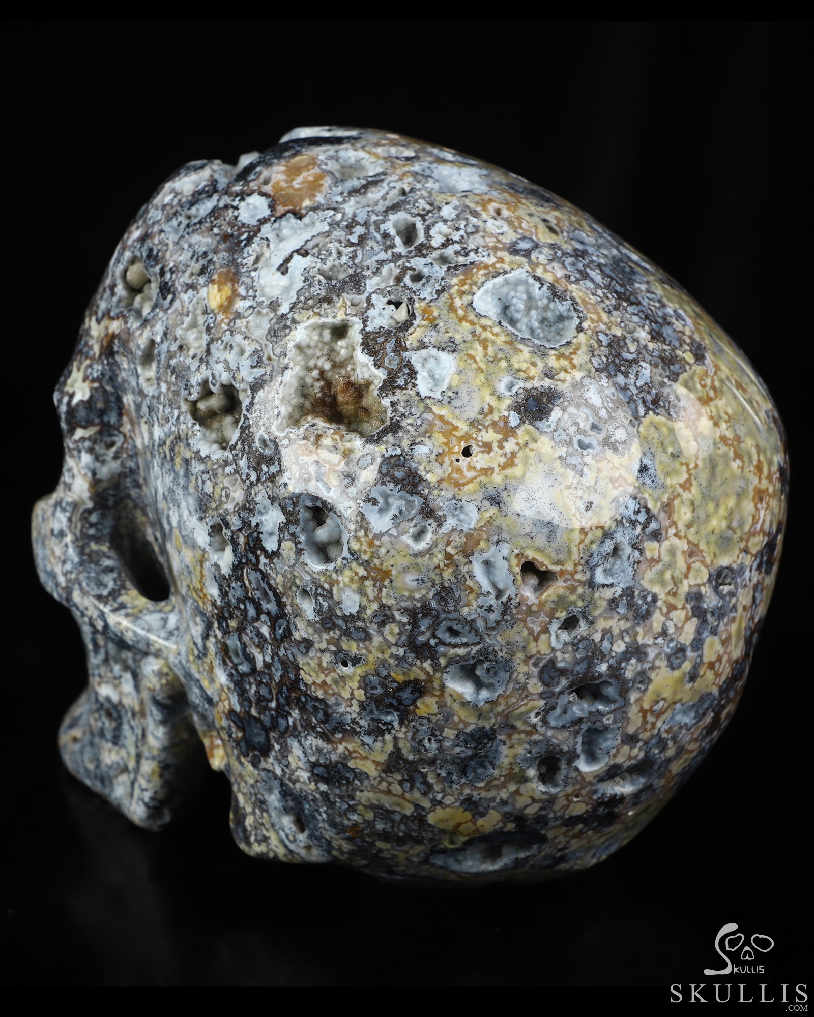 Sept 7, 2026 ACSAD (A Crystal Skull a Day) - Silent Current - Lifesized 6.8" Blue Ocean Agate Hand Carved Crystal Skull, Super Realistic, Crystal Healing Sept 7, 2026 ACSAD (A Crystal Skull a Day) - Silent Current - Lifesized 6.8" Blue Ocean Agate Hand Carved Crystal Skull, Super Realistic, Crystal Healing