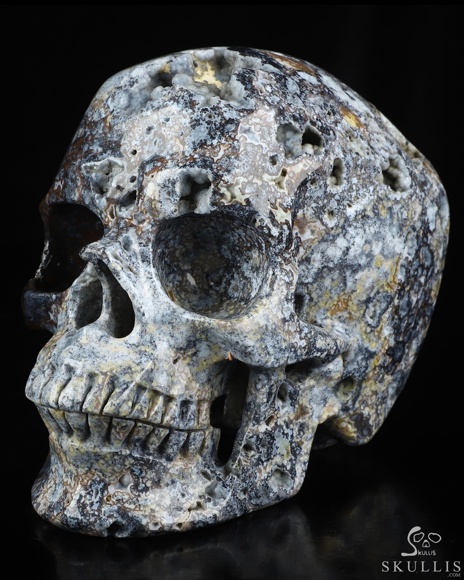 Sept 7, 2026 ACSAD (A Crystal Skull a Day) - Silent Current - Lifesized 6.8" Blue Ocean Agate Hand Carved Crystal Skull, Super Realistic, Crystal Healing Sept 7, 2026 ACSAD (A Crystal Skull a Day) - Silent Current - Lifesized 6.8" Blue Ocean Agate Hand Carved Crystal Skull, Super Realistic, Crystal Healing