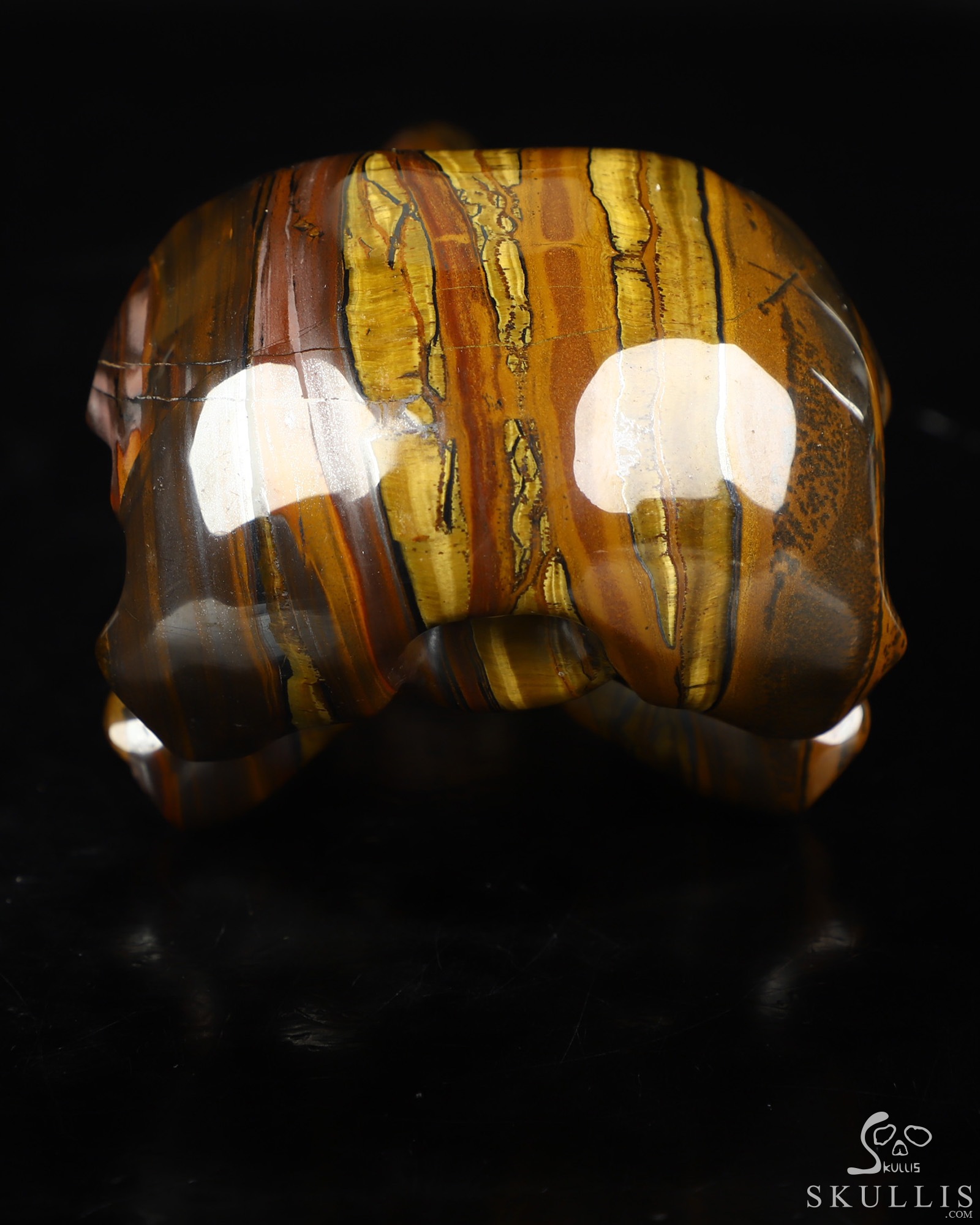 8.9" Tiger Iron Eye Hand Carved Raven Crystal Skull Sculpture, Crystal Healing 8.9" Tiger Iron Eye Hand Carved Raven Crystal Skull Sculpture, Crystal Healing
