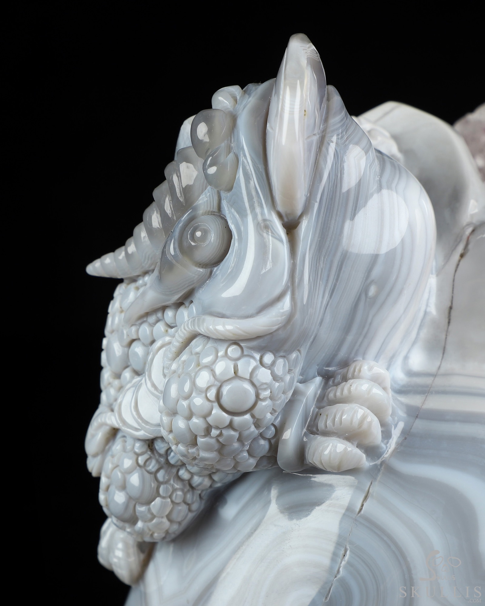6.7" Agate Amethyst Geode Hand Carved Crystal Skull and Toad Fine Art Sculpture, Crystal Healing 6.7" Agate Amethyst Geode Hand Carved Crystal Skull and Toad Fine Art Sculpture, Crystal Healing