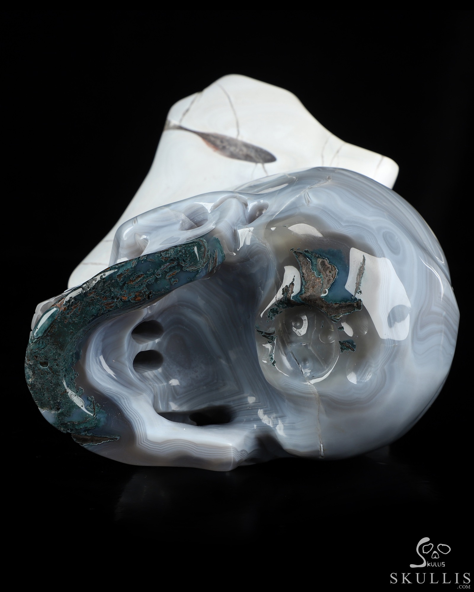 6.7" Agate Amethyst Geode Hand Carved Crystal Skull and Toad Fine Art Sculpture, Crystal Healing 6.7" Agate Amethyst Geode Hand Carved Crystal Skull and Toad Fine Art Sculpture, Crystal Healing