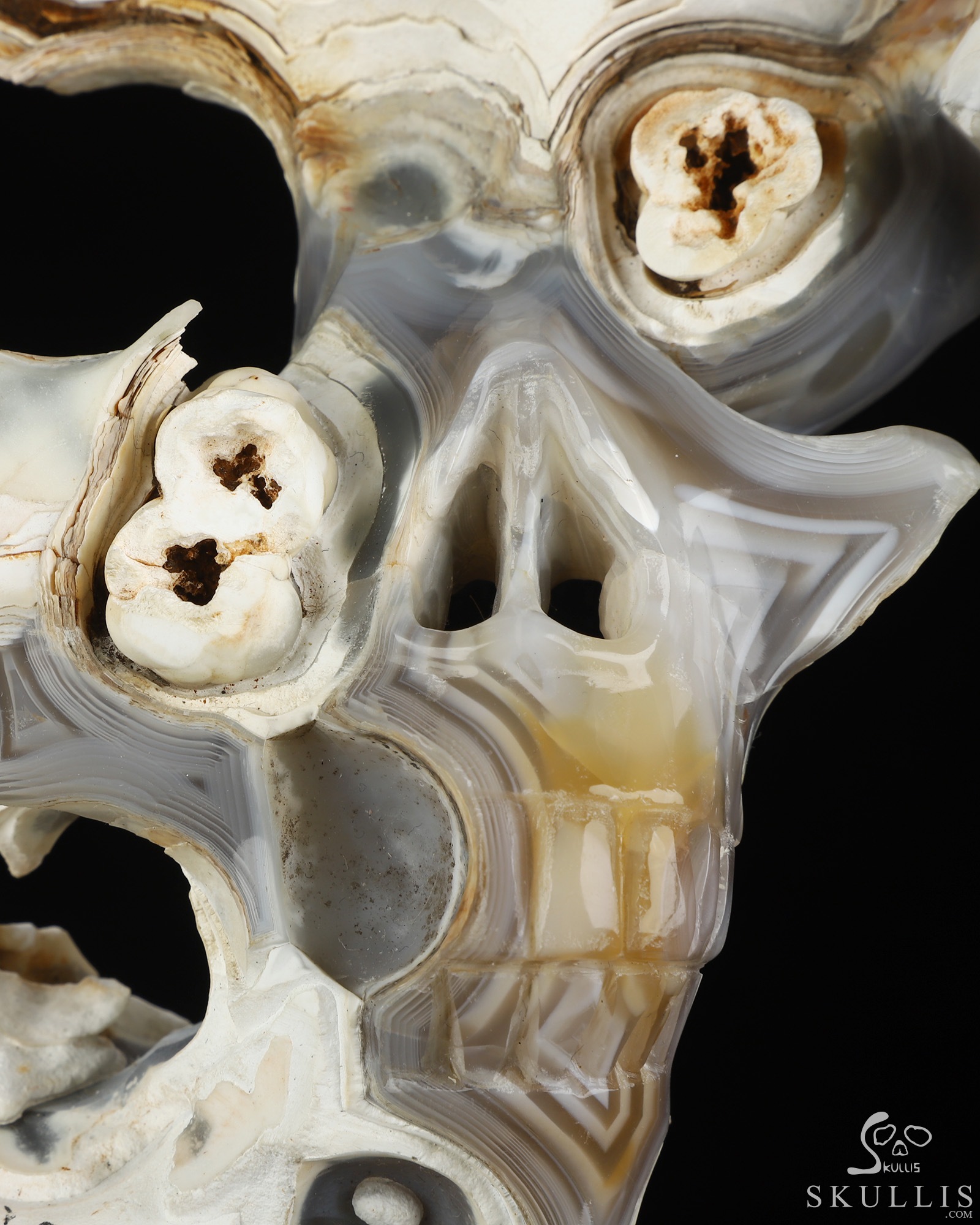 Sept 28, 2026 ACSAD (A Crystal Skull a Day) - This, Too, Is Life. - 10.1" Banded Agate Hand Carved Creative Crystal Skull Fine Art Sculpture, Crystal Healing Sept 28, 2026 ACSAD (A Crystal Skull a Day) - This, Too, Is Life. - 10.1" Banded Agate Hand Carved Creative Crystal Skull Fine Art Sculpture, Crystal Healing