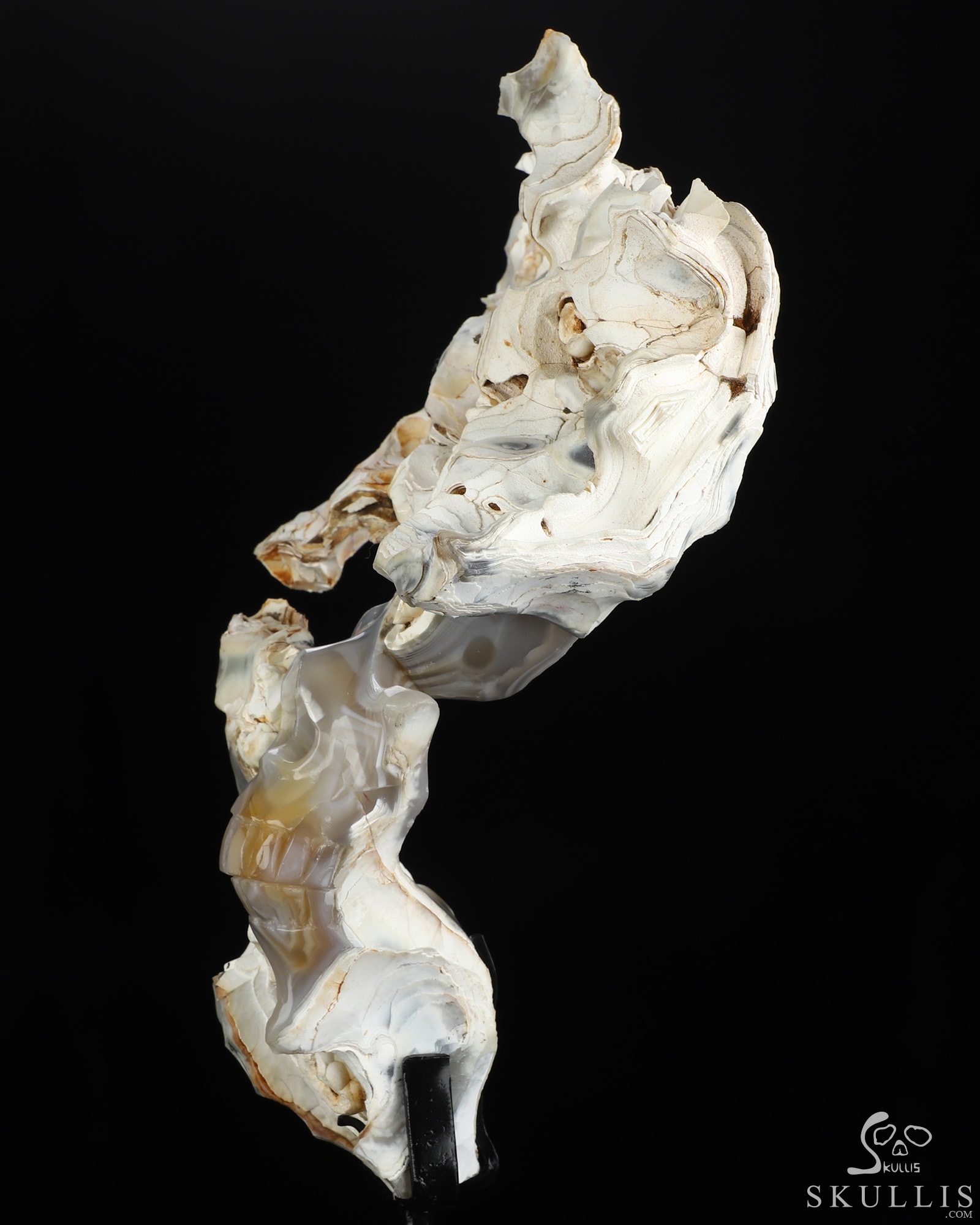 Sept 28, 2026 ACSAD (A Crystal Skull a Day) - This, Too, Is Life. - 10.1" Banded Agate Hand Carved Creative Crystal Skull Fine Art Sculpture, Crystal Healing Sept 28, 2026 ACSAD (A Crystal Skull a Day) - This, Too, Is Life. - 10.1" Banded Agate Hand Carved Creative Crystal Skull Fine Art Sculpture, Crystal Healing