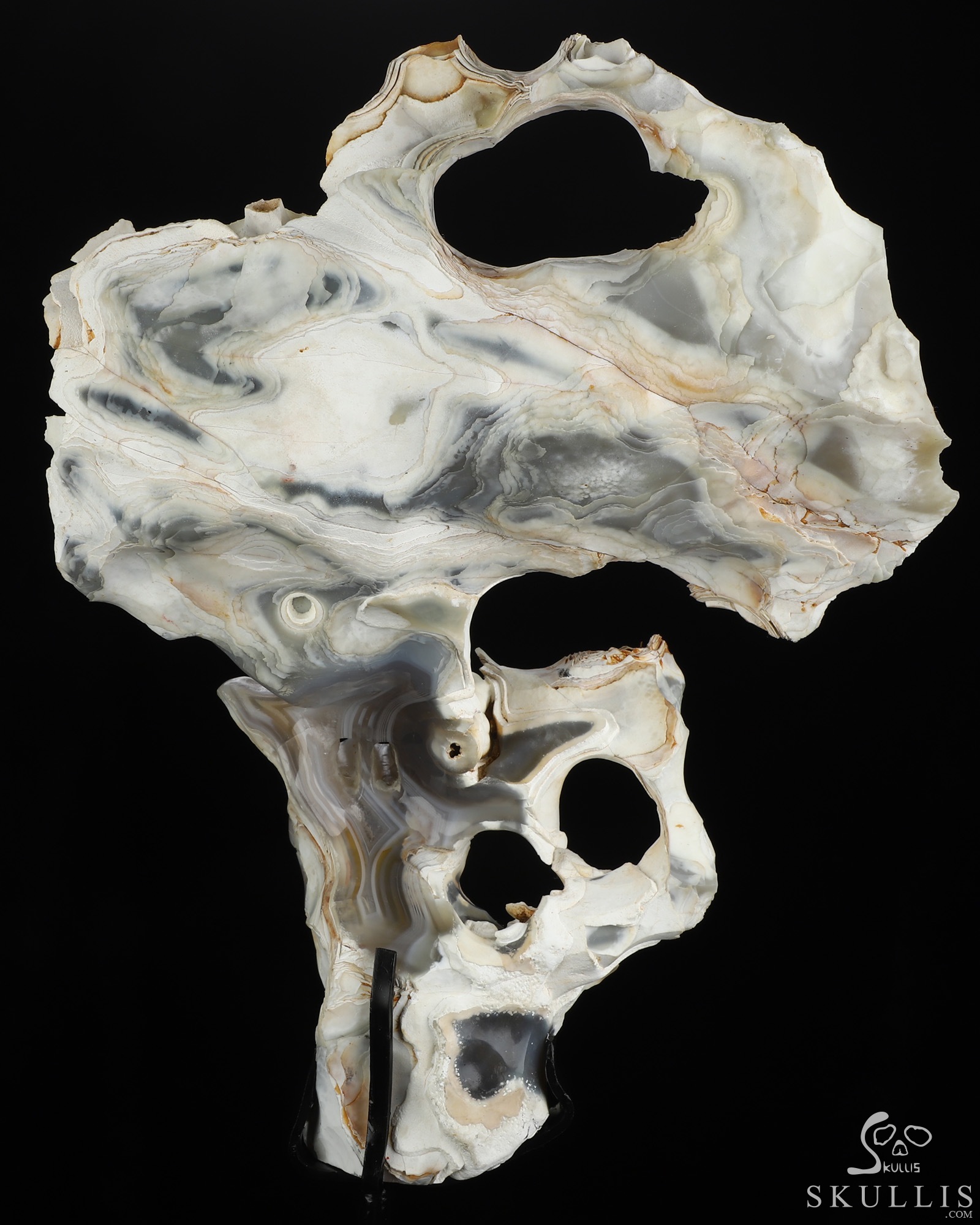 Sept 28, 2026 ACSAD (A Crystal Skull a Day) - This, Too, Is Life. - 10.1" Banded Agate Hand Carved Creative Crystal Skull Fine Art Sculpture, Crystal Healing Sept 28, 2026 ACSAD (A Crystal Skull a Day) - This, Too, Is Life. - 10.1" Banded Agate Hand Carved Creative Crystal Skull Fine Art Sculpture, Crystal Healing