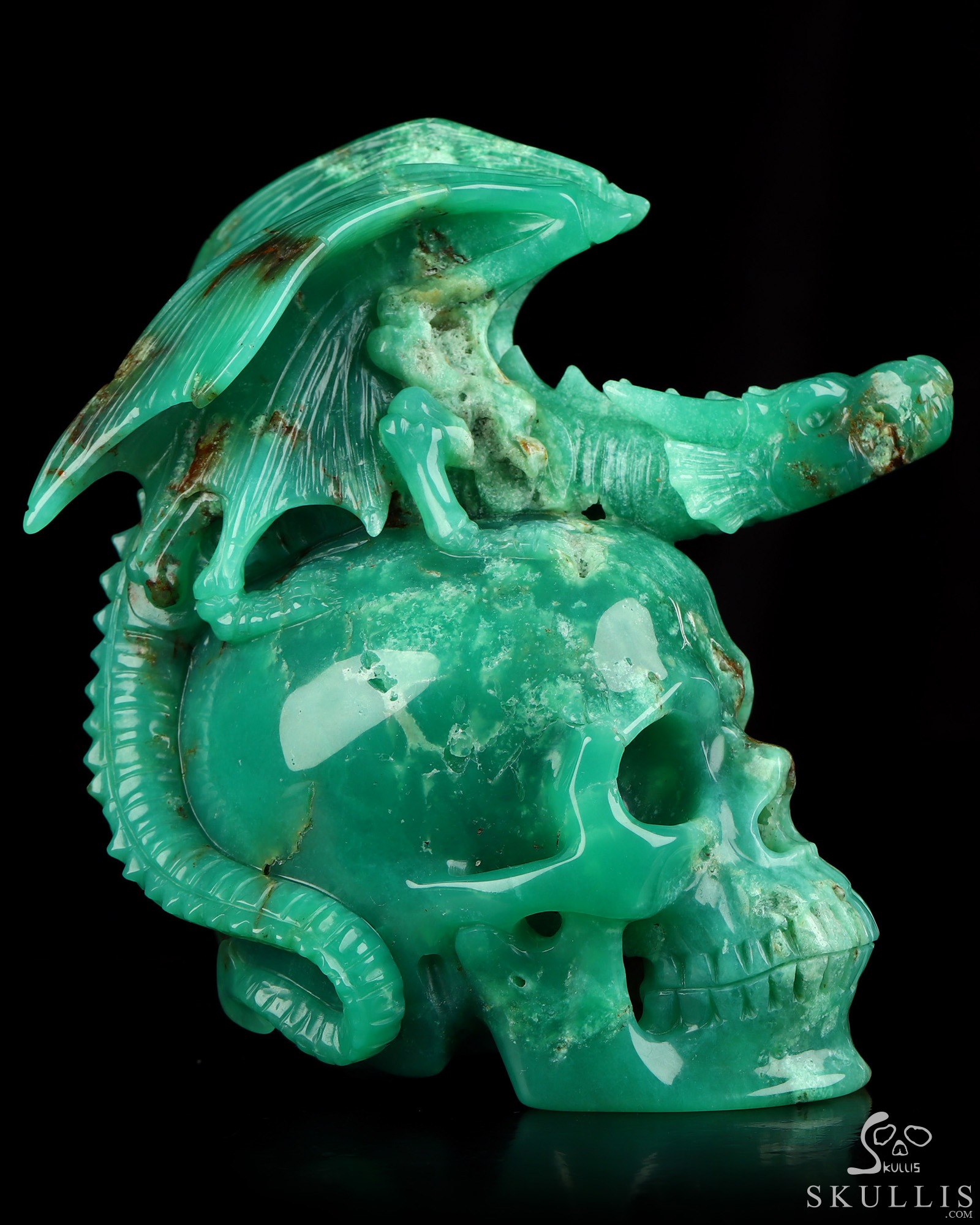 July 19, 2026 ACSAD (A Crystal Skull a Day) - Guarding What Remains - 5.0" Chrysoprase Hand Carved Crystal Skull Fine Art Sculpture, Crystal Healing July 19, 2026 ACSAD (A Crystal Skull a Day) - Guarding What Remains - 5.0" Chrysoprase Hand Carved Crystal Skull Fine Art Sculpture, Crystal Healing
