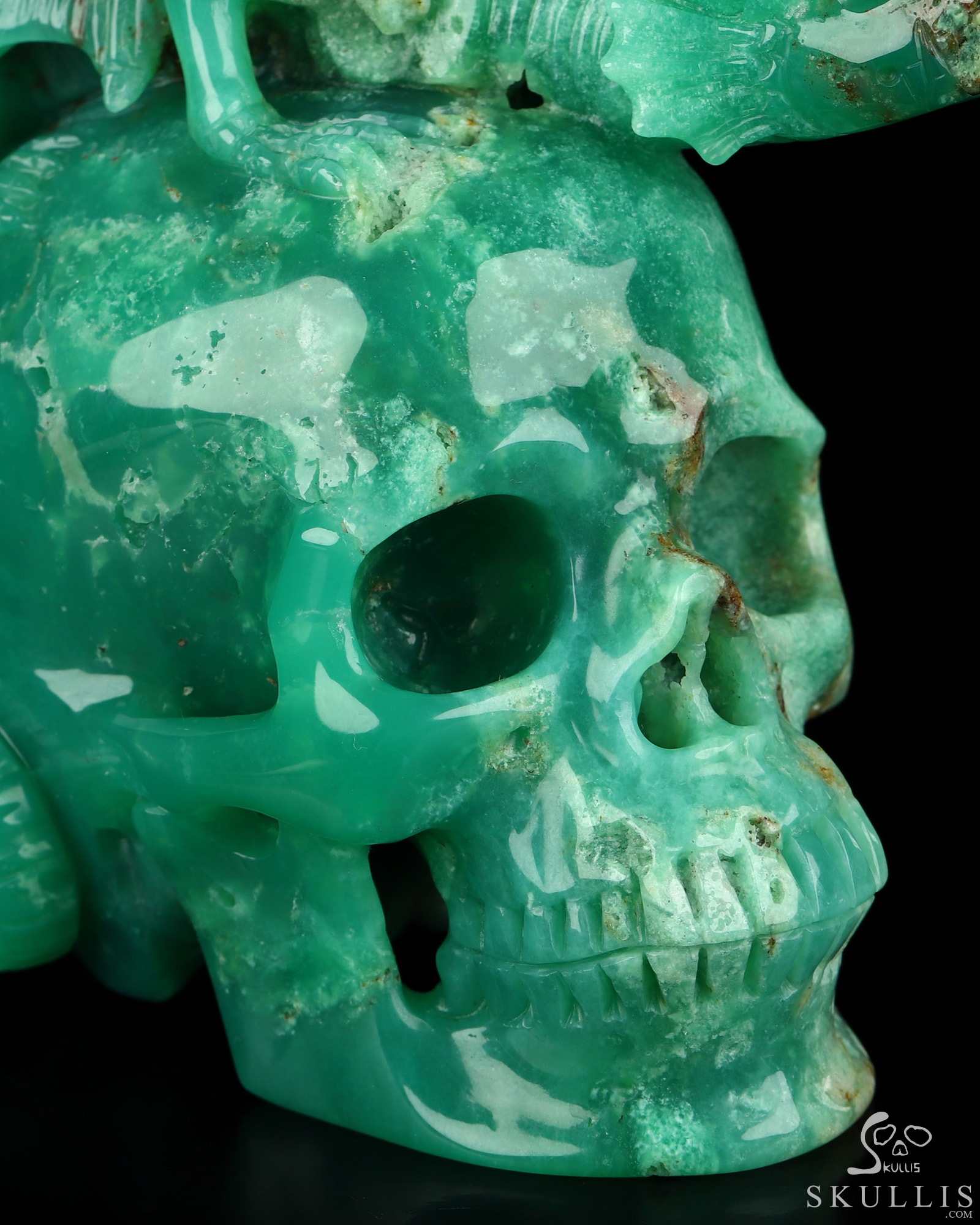 July 19, 2026 ACSAD (A Crystal Skull a Day) - Guarding What Remains - 5.0" Chrysoprase Hand Carved Crystal Skull Fine Art Sculpture, Crystal Healing July 19, 2026 ACSAD (A Crystal Skull a Day) - Guarding What Remains - 5.0" Chrysoprase Hand Carved Crystal Skull Fine Art Sculpture, Crystal Healing