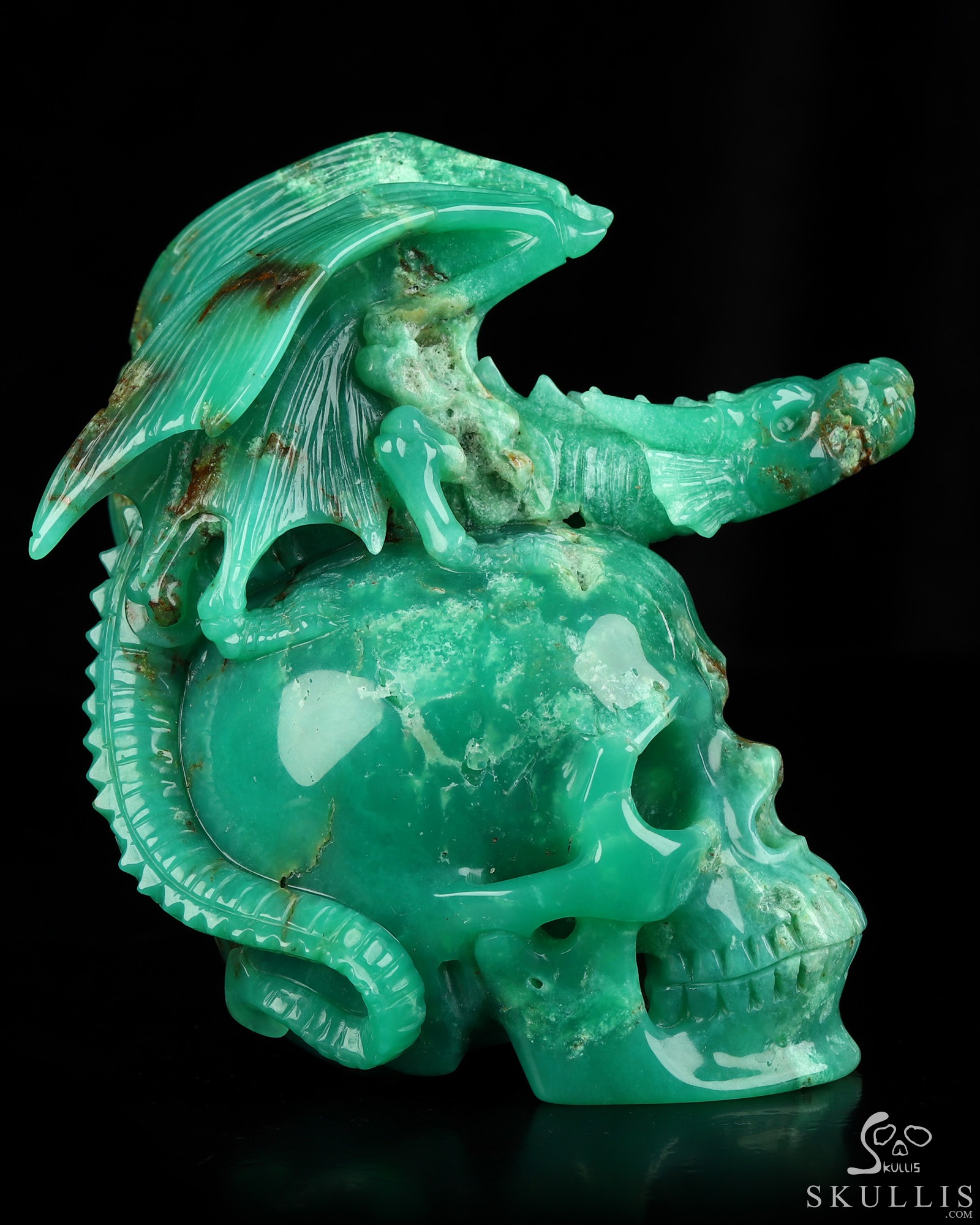 July 19, 2026 ACSAD (A Crystal Skull a Day) - Guarding What Remains - 5.0" Chrysoprase Hand Carved Crystal Skull Fine Art Sculpture, Crystal Healing July 19, 2026 ACSAD (A Crystal Skull a Day) - Guarding What Remains - 5.0" Chrysoprase Hand Carved Crystal Skull Fine Art Sculpture, Crystal Healing