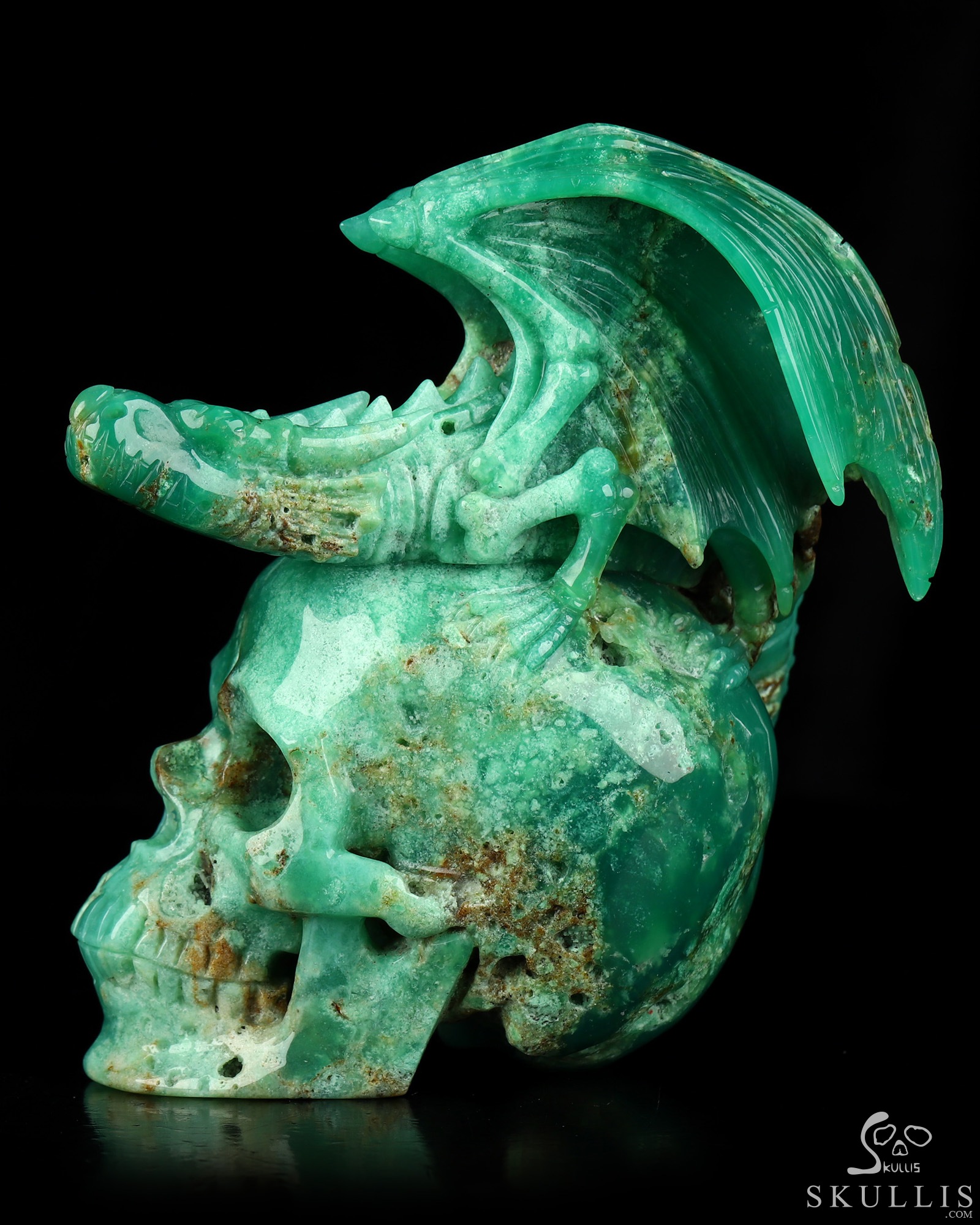 July 19, 2026 ACSAD (A Crystal Skull a Day) - Guarding What Remains - 5.0" Chrysoprase Hand Carved Crystal Skull Fine Art Sculpture, Crystal Healing July 19, 2026 ACSAD (A Crystal Skull a Day) - Guarding What Remains - 5.0" Chrysoprase Hand Carved Crystal Skull Fine Art Sculpture, Crystal Healing