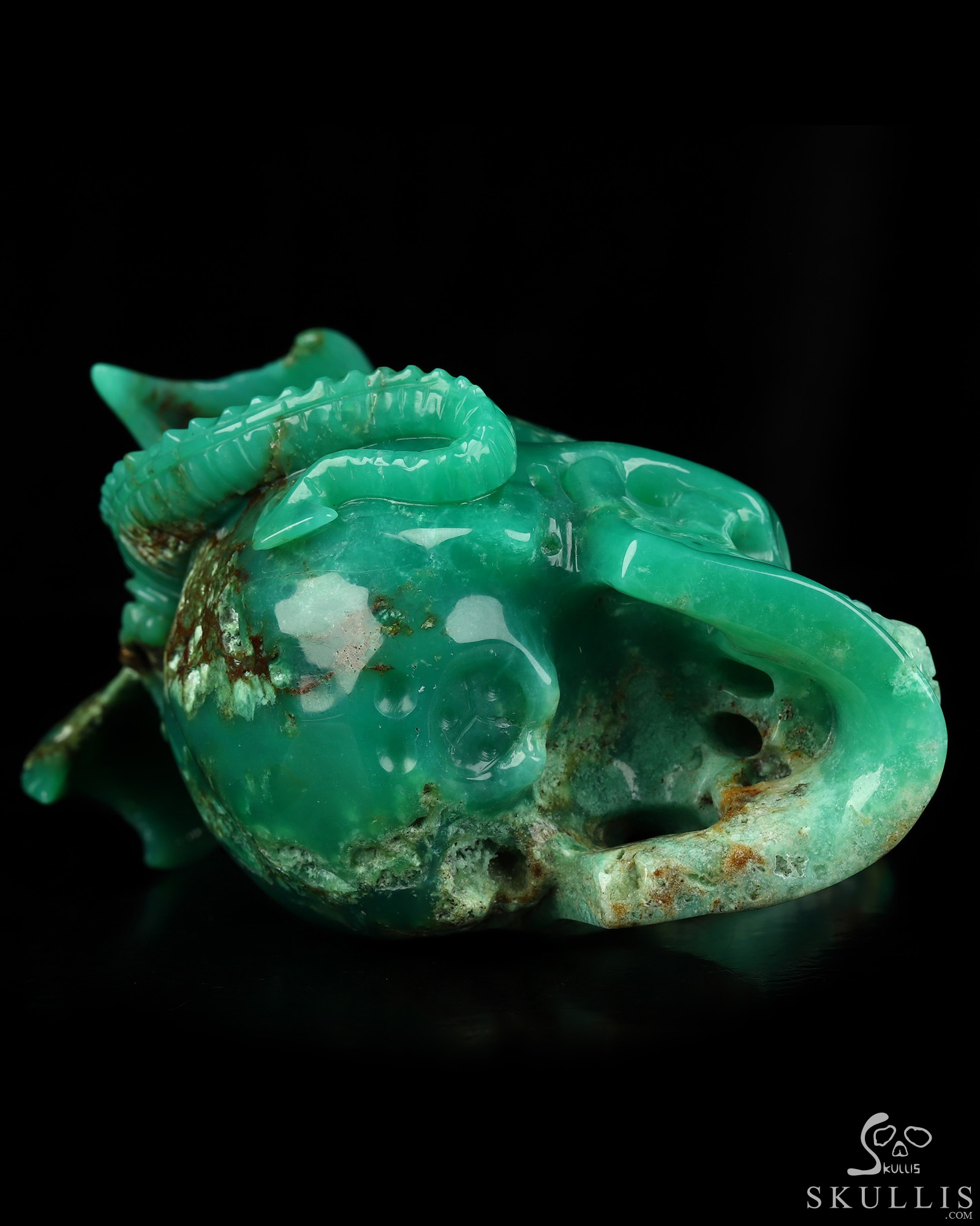 July 19, 2026 ACSAD (A Crystal Skull a Day) - Guarding What Remains - 5.0" Chrysoprase Hand Carved Crystal Skull Fine Art Sculpture, Crystal Healing July 19, 2026 ACSAD (A Crystal Skull a Day) - Guarding What Remains - 5.0" Chrysoprase Hand Carved Crystal Skull Fine Art Sculpture, Crystal Healing