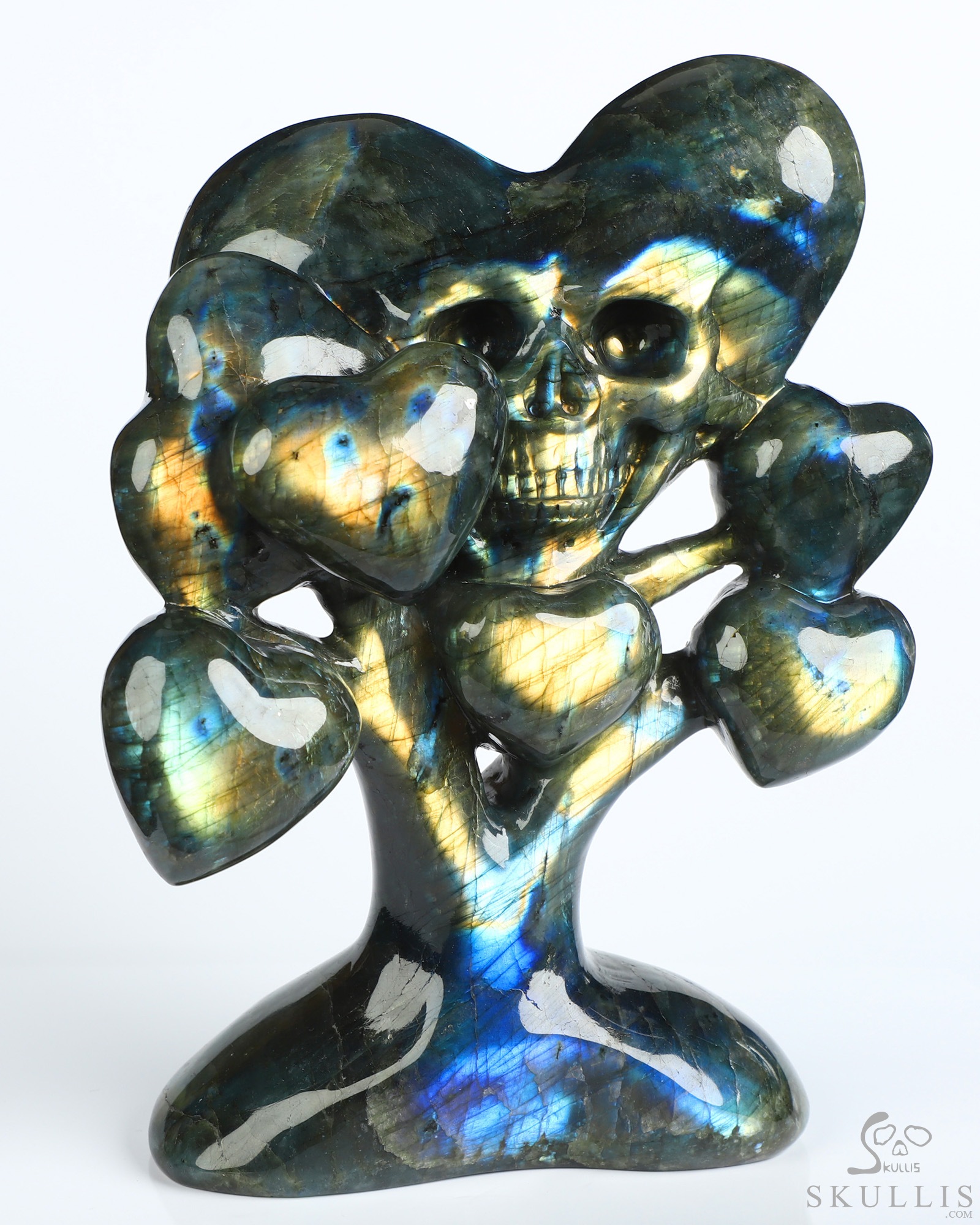 Aug 21, 2026 ACSAD (A Crystal Skull a Day) - Les Fleurs du Mal - 5.4" Labradorite Hand Carved Heart-Shaped Crystal Skull Fine Art Sculpture, Crystal Healing Aug 21, 2026 ACSAD (A Crystal Skull a Day) - Les Fleurs du Mal - 5.4" Labradorite Hand Carved Heart-Shaped Crystal Skull Fine Art Sculpture, Crystal Healing