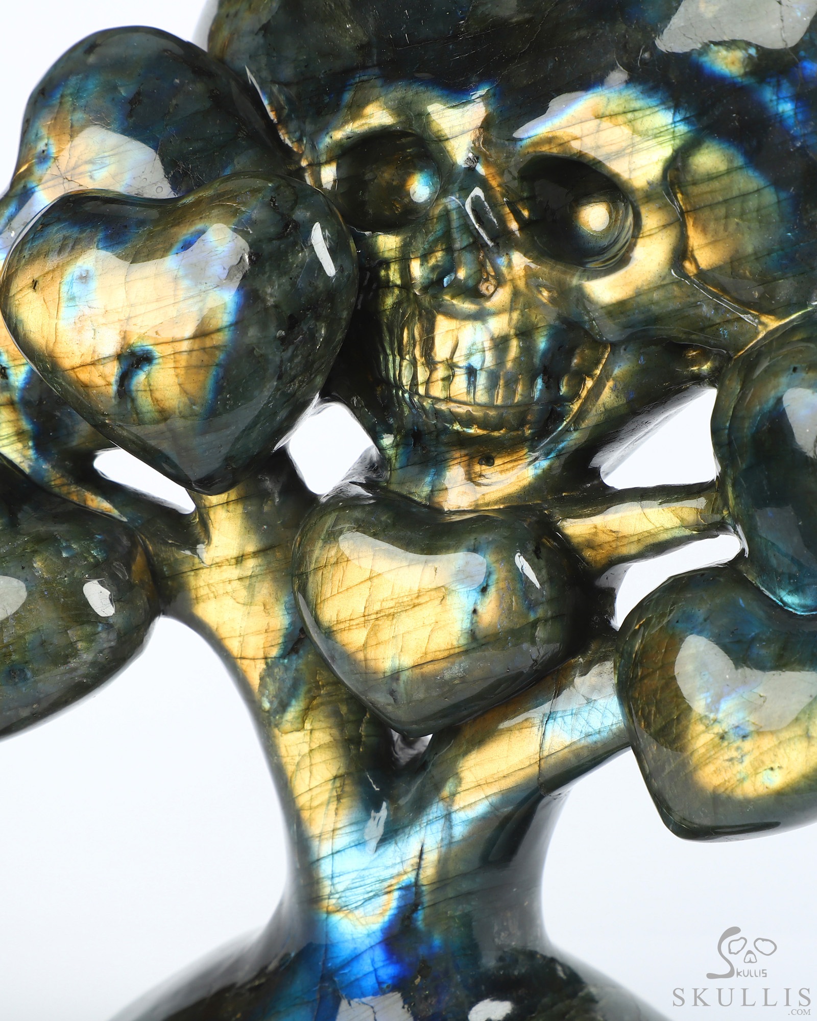 Aug 21, 2026 ACSAD (A Crystal Skull a Day) - Les Fleurs du Mal - 5.4" Labradorite Hand Carved Heart-Shaped Crystal Skull Fine Art Sculpture, Crystal Healing Aug 21, 2026 ACSAD (A Crystal Skull a Day) - Les Fleurs du Mal - 5.4" Labradorite Hand Carved Heart-Shaped Crystal Skull Fine Art Sculpture, Crystal Healing