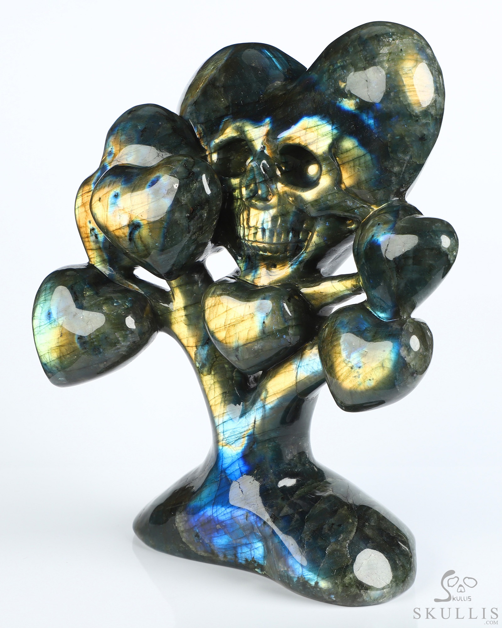 Aug 21, 2026 ACSAD (A Crystal Skull a Day) - Les Fleurs du Mal - 5.4" Labradorite Hand Carved Heart-Shaped Crystal Skull Fine Art Sculpture, Crystal Healing Aug 21, 2026 ACSAD (A Crystal Skull a Day) - Les Fleurs du Mal - 5.4" Labradorite Hand Carved Heart-Shaped Crystal Skull Fine Art Sculpture, Crystal Healing