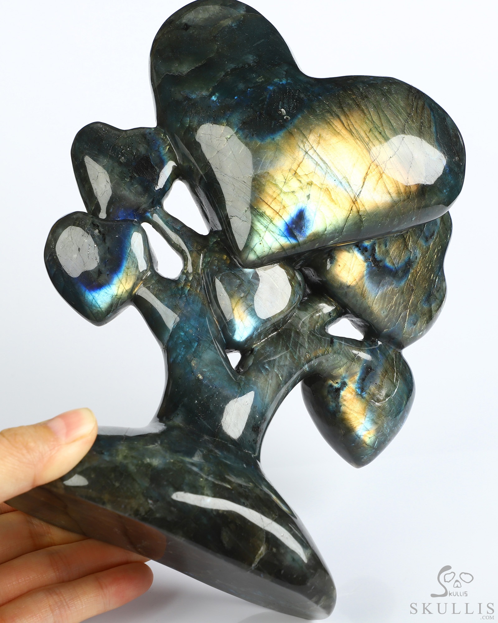 Aug 21, 2026 ACSAD (A Crystal Skull a Day) - Les Fleurs du Mal - 5.4" Labradorite Hand Carved Heart-Shaped Crystal Skull Fine Art Sculpture, Crystal Healing Aug 21, 2026 ACSAD (A Crystal Skull a Day) - Les Fleurs du Mal - 5.4" Labradorite Hand Carved Heart-Shaped Crystal Skull Fine Art Sculpture, Crystal Healing