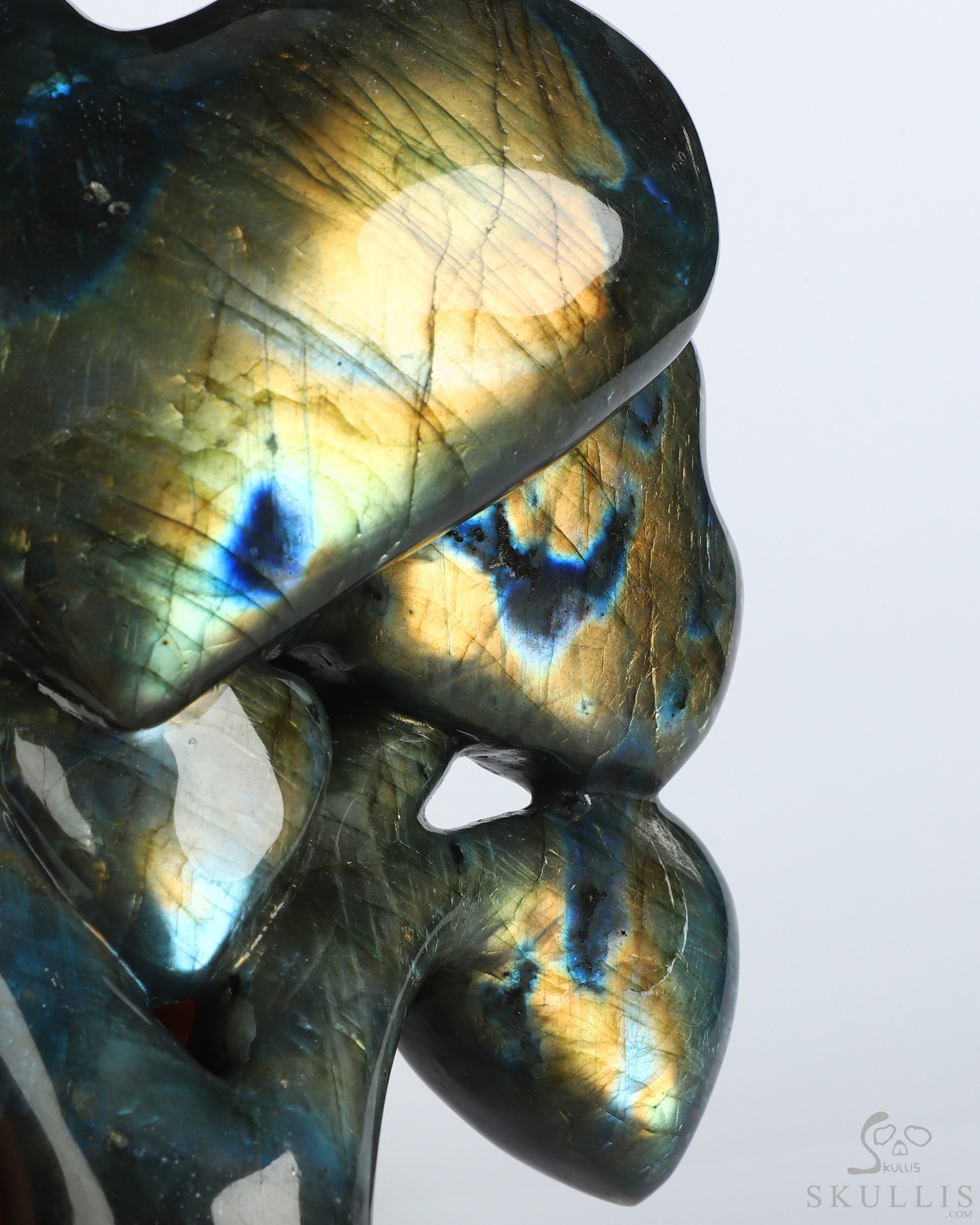 Aug 21, 2026 ACSAD (A Crystal Skull a Day) - Les Fleurs du Mal - 5.4" Labradorite Hand Carved Heart-Shaped Crystal Skull Fine Art Sculpture, Crystal Healing Aug 21, 2026 ACSAD (A Crystal Skull a Day) - Les Fleurs du Mal - 5.4" Labradorite Hand Carved Heart-Shaped Crystal Skull Fine Art Sculpture, Crystal Healing