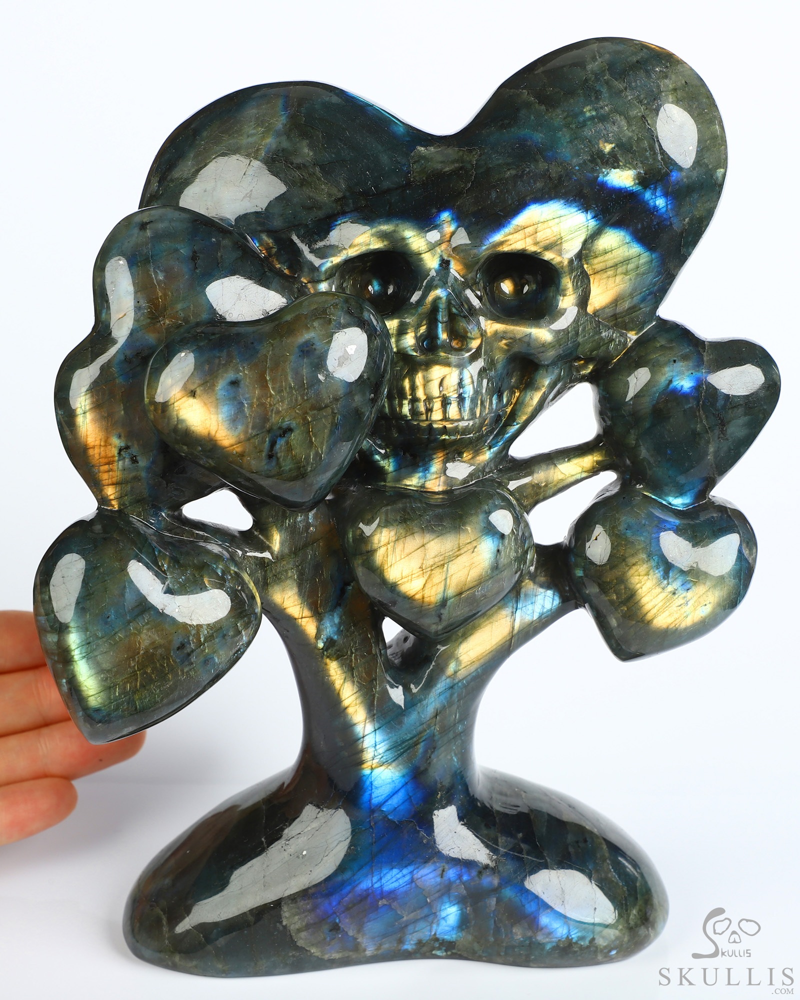 Aug 21, 2026 ACSAD (A Crystal Skull a Day) - Les Fleurs du Mal - 5.4" Labradorite Hand Carved Heart-Shaped Crystal Skull Fine Art Sculpture, Crystal Healing Aug 21, 2026 ACSAD (A Crystal Skull a Day) - Les Fleurs du Mal - 5.4" Labradorite Hand Carved Heart-Shaped Crystal Skull Fine Art Sculpture, Crystal Healing