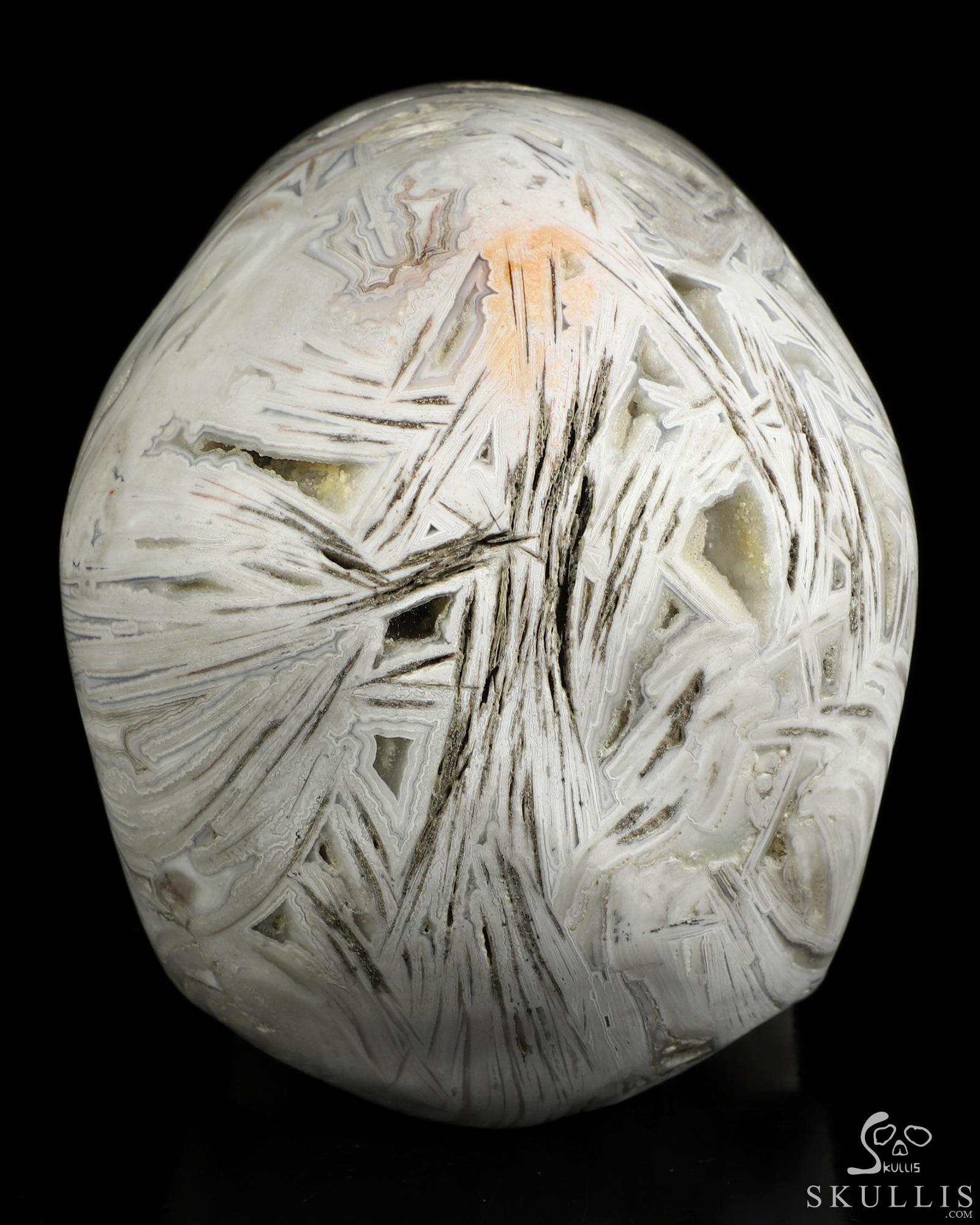 5.0" Lattice Agate Hand Carved Crystal Skull, Super Realistic, Crystal Healing 5.0" Lattice Agate Hand Carved Crystal Skull, Super Realistic, Crystal Healing
