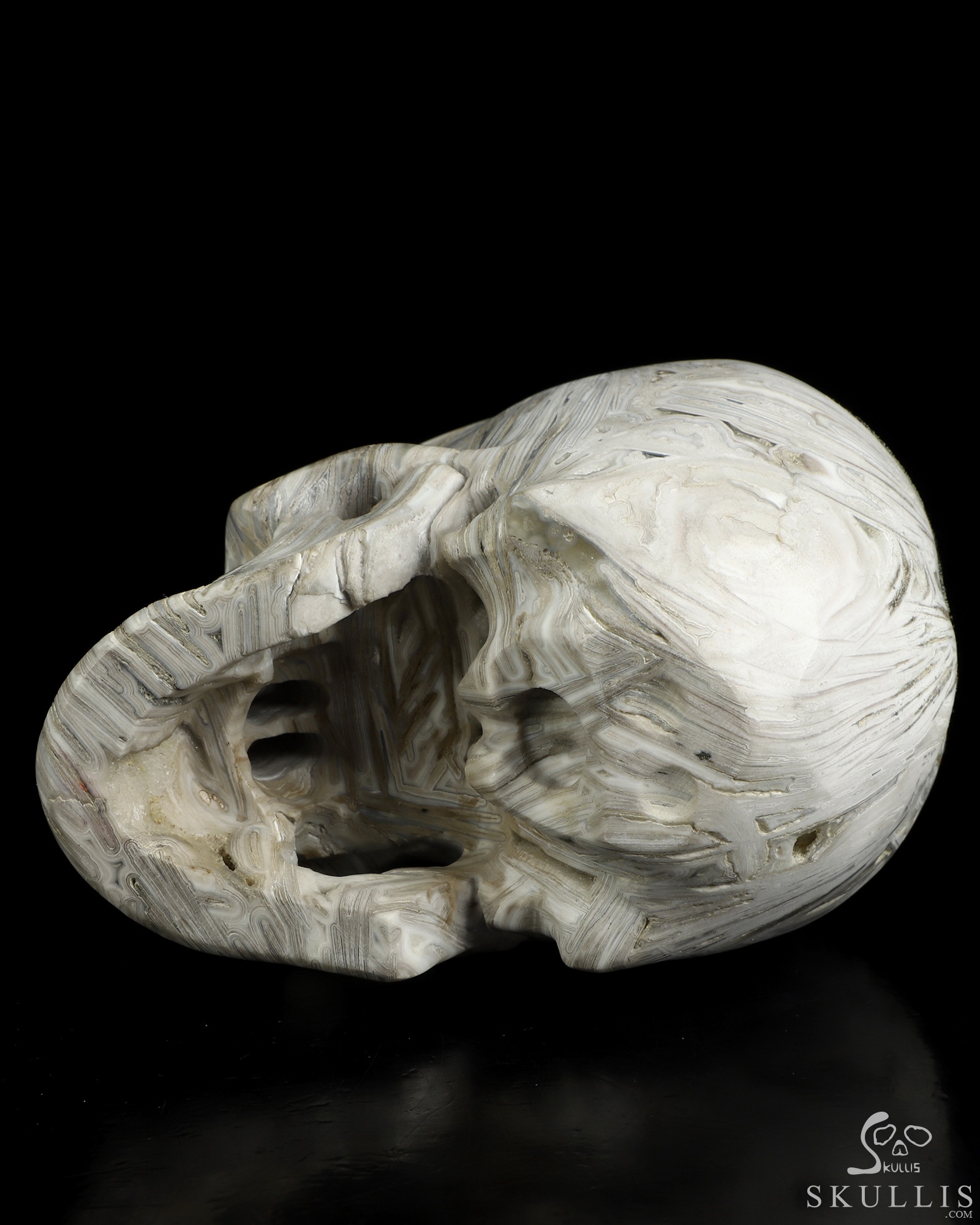 5.0" Lattice Agate Hand Carved Crystal Skull, Super Realistic, Crystal Healing 5.0" Lattice Agate Hand Carved Crystal Skull, Super Realistic, Crystal Healing
