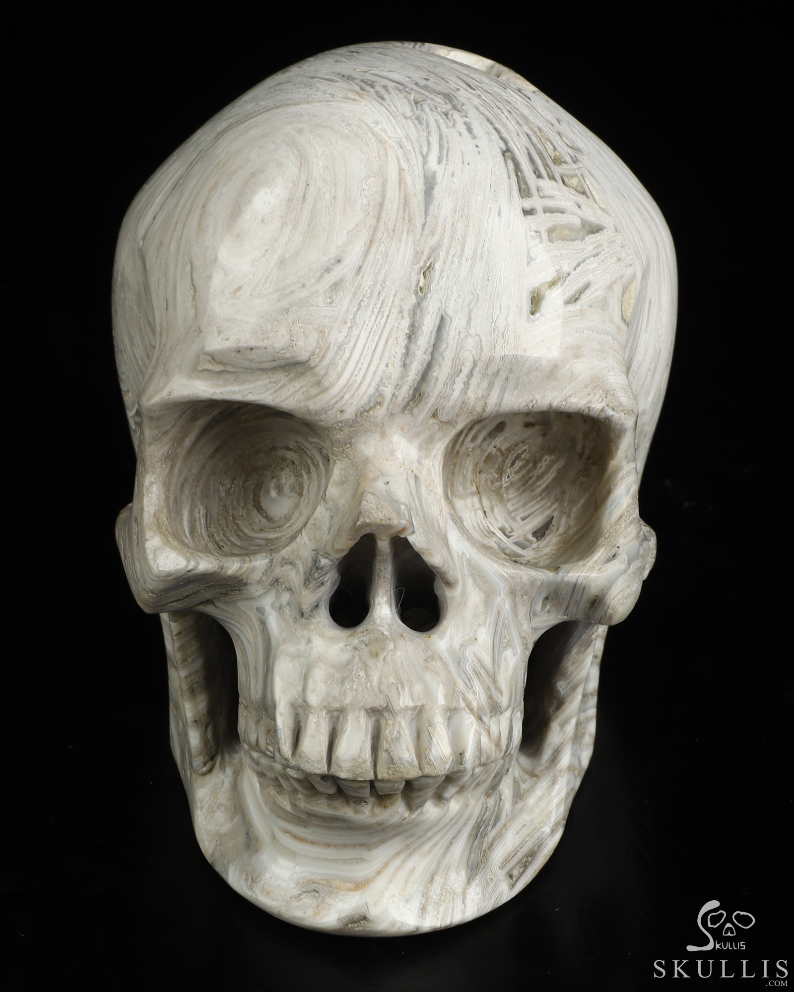 5.0" Lattice Agate Hand Carved Crystal Skull, Super Realistic, Crystal Healing 5.0" Lattice Agate Hand Carved Crystal Skull, Super Realistic, Crystal Healing
