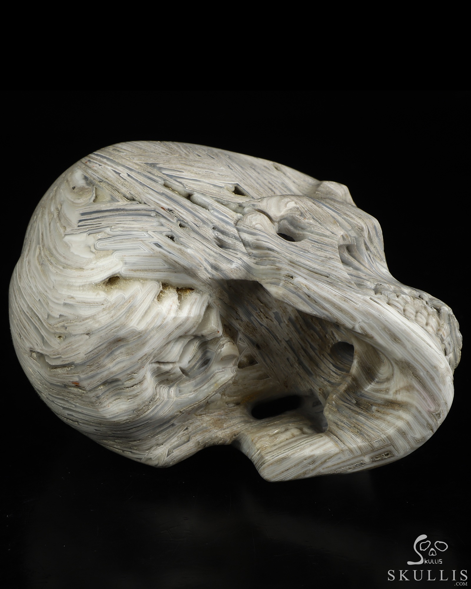 5.0" Lattice Agate Hand Carved Crystal Skull, Super Realistic, Crystal Healing 5.0" Lattice Agate Hand Carved Crystal Skull, Super Realistic, Crystal Healing