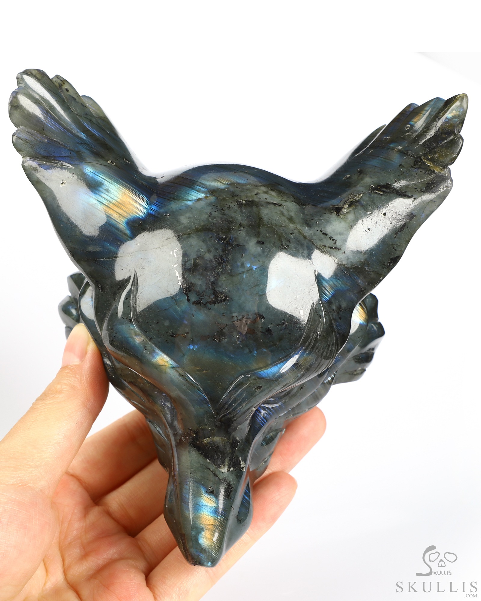 5.2" Labradorite Hand Carved Crystal Fox Fine Art Sculpture, Crystal Healing 5.2" Labradorite Hand Carved Crystal Fox Fine Art Sculpture, Crystal Healing