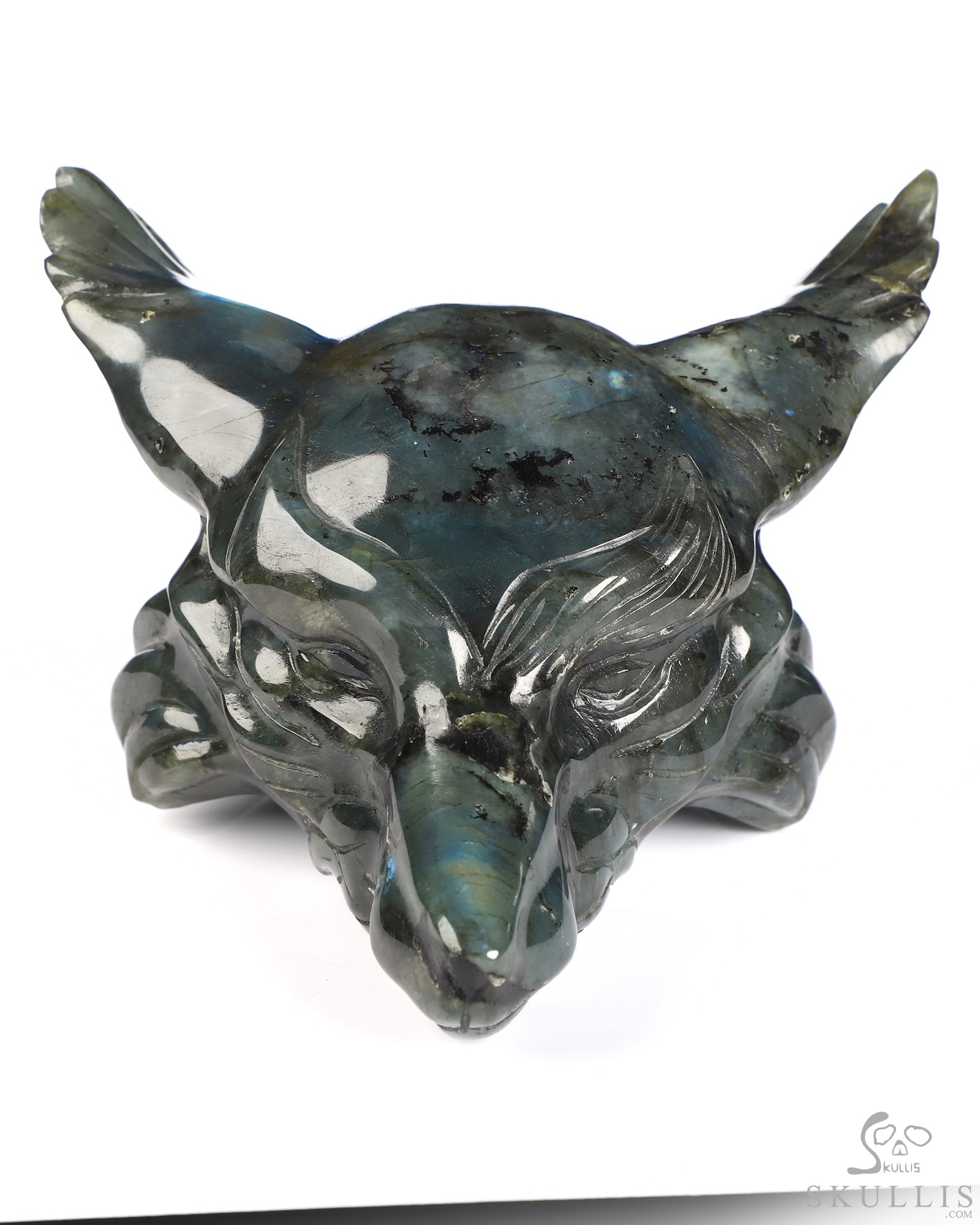 5.2" Labradorite Hand Carved Crystal Fox Fine Art Sculpture, Crystal Healing 5.2" Labradorite Hand Carved Crystal Fox Fine Art Sculpture, Crystal Healing