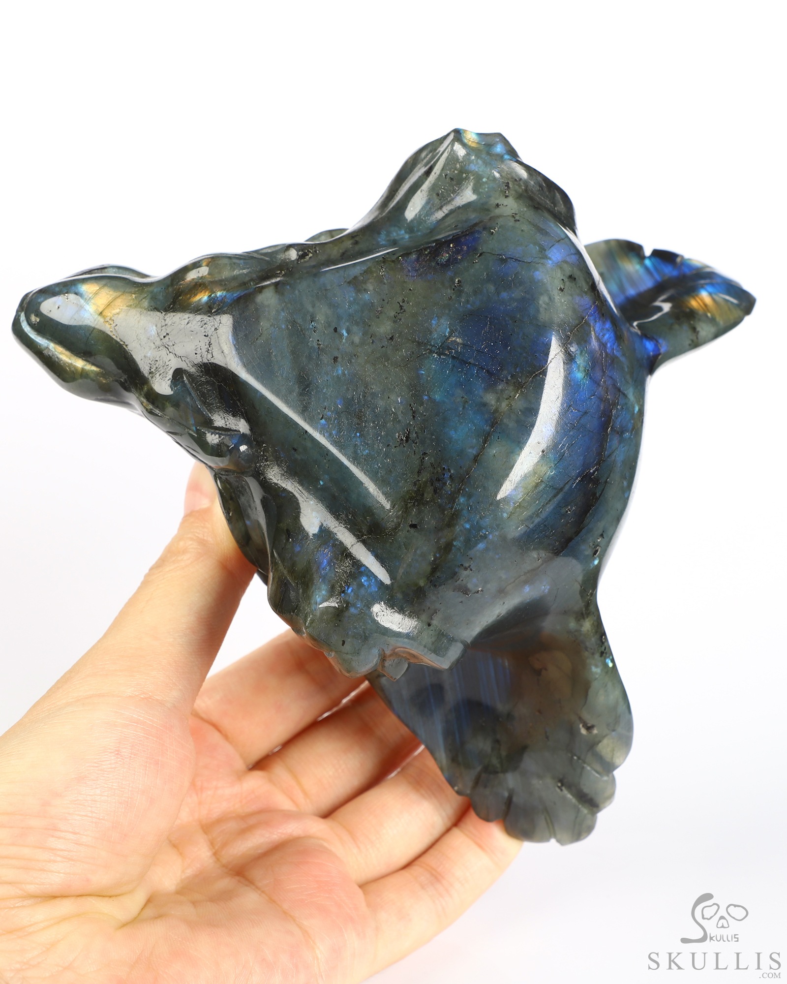 5.2" Labradorite Hand Carved Crystal Fox Fine Art Sculpture, Crystal Healing 5.2" Labradorite Hand Carved Crystal Fox Fine Art Sculpture, Crystal Healing