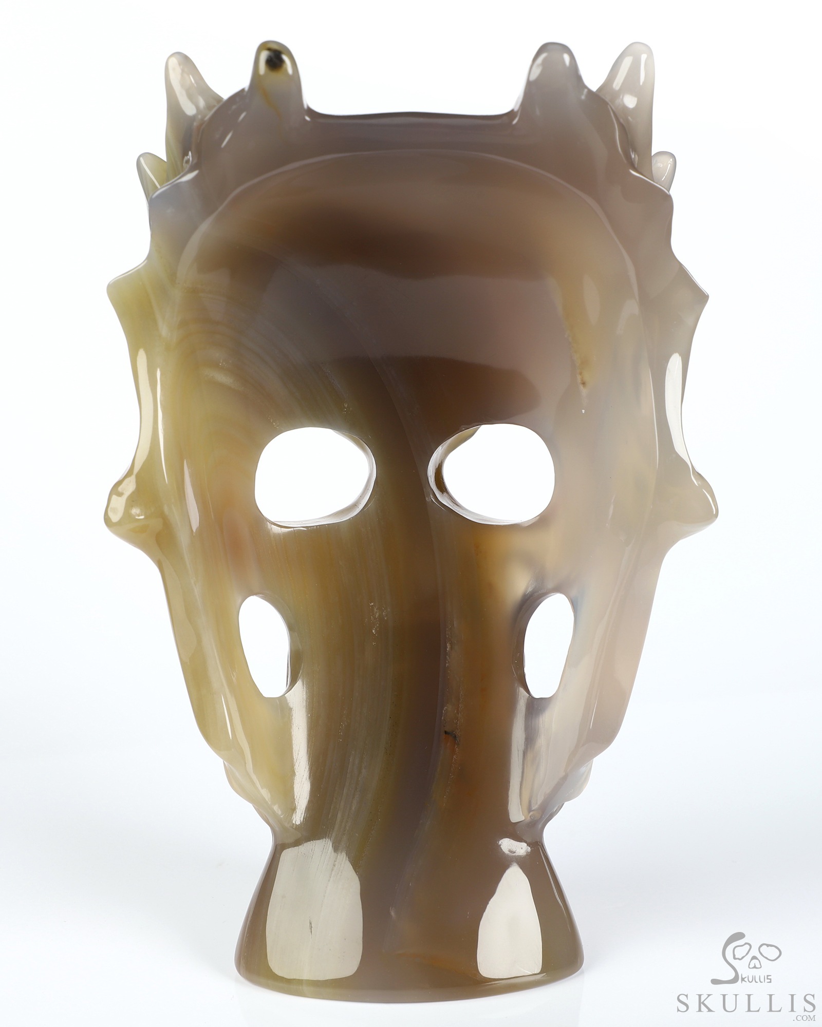 6.4" Premium Brazilian Agate Hand Carved Countenance Crystal Skull Mask Sculpture, Crystal Healing 6.4" Premium Brazilian Agate Hand Carved Countenance Crystal Skull Mask Sculpture, Crystal Healing