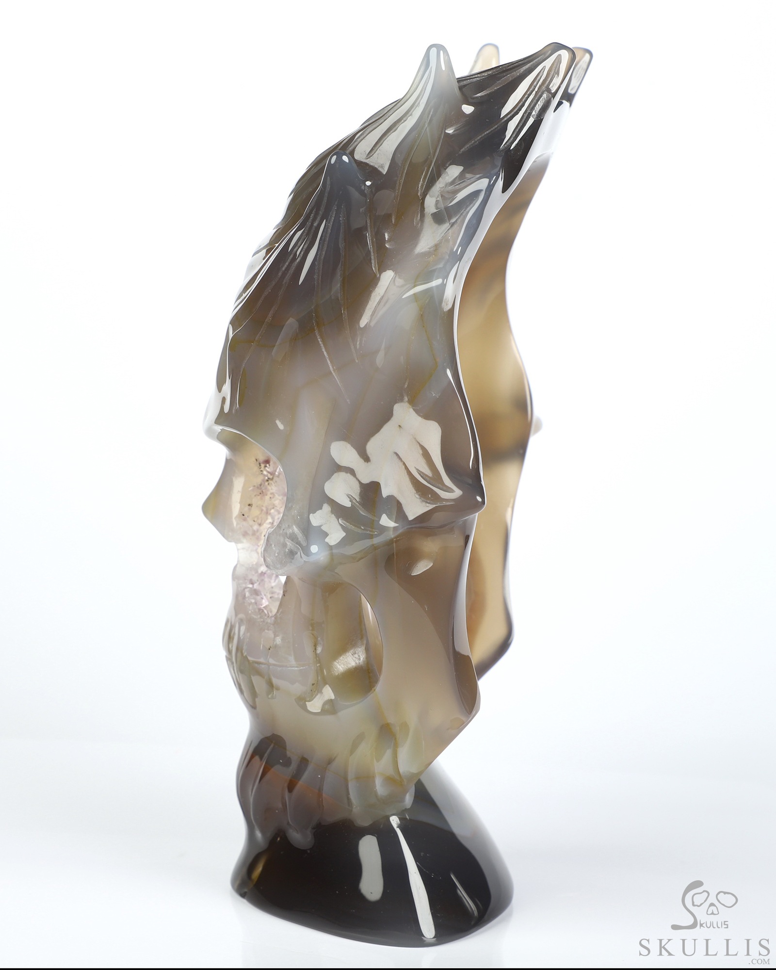6.4" Premium Brazilian Agate Hand Carved Countenance Crystal Skull Mask Sculpture, Crystal Healing 6.4" Premium Brazilian Agate Hand Carved Countenance Crystal Skull Mask Sculpture, Crystal Healing