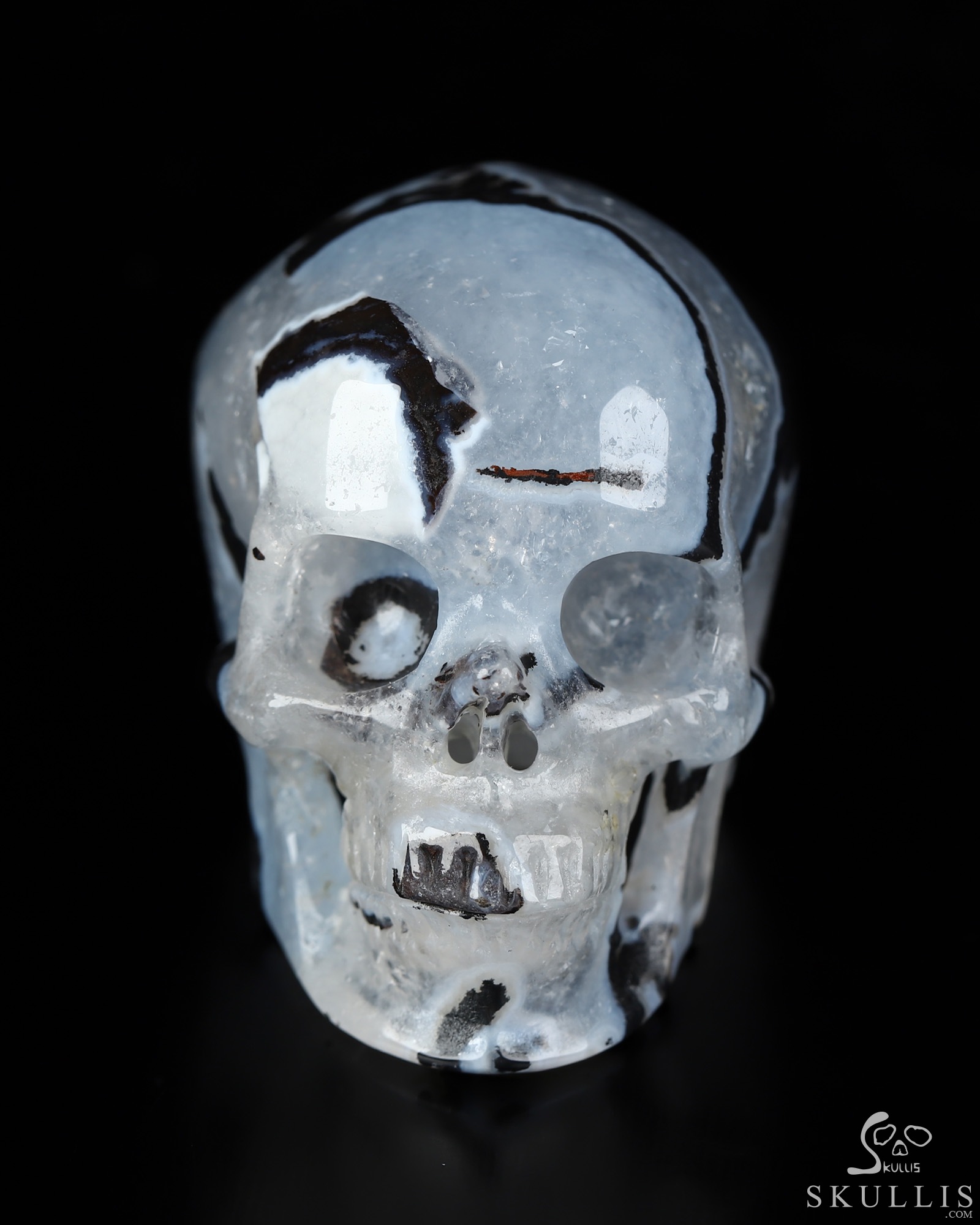 2.1" Black Zebra Agate Hand Carved Crystal Skull, Super Realistic, Crystal Healing 2.1" Black Zebra Agate Hand Carved Crystal Skull, Super Realistic, Crystal Healing