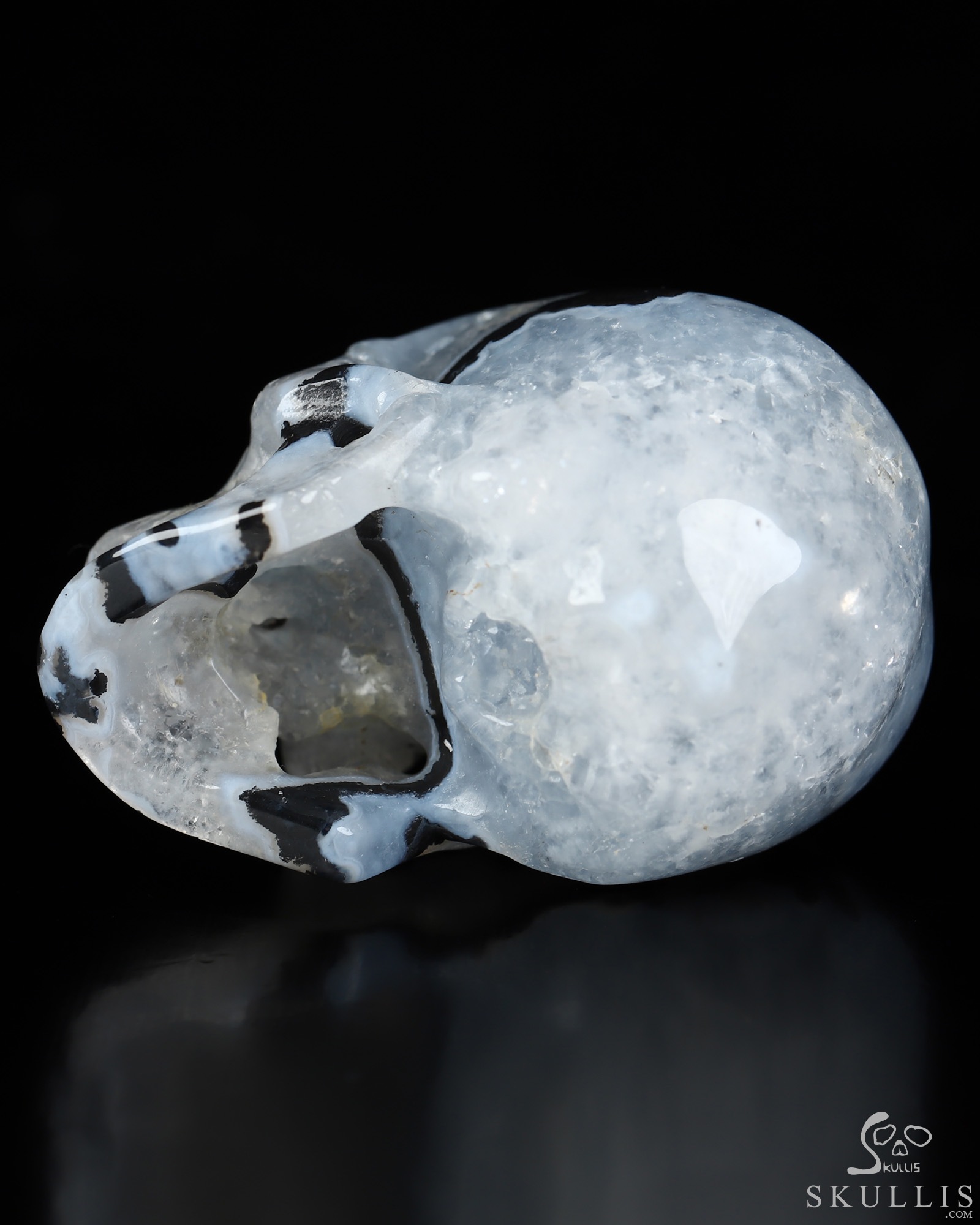 2.1" Black Zebra Agate Hand Carved Crystal Skull, Super Realistic, Crystal Healing 2.1" Black Zebra Agate Hand Carved Crystal Skull, Super Realistic, Crystal Healing