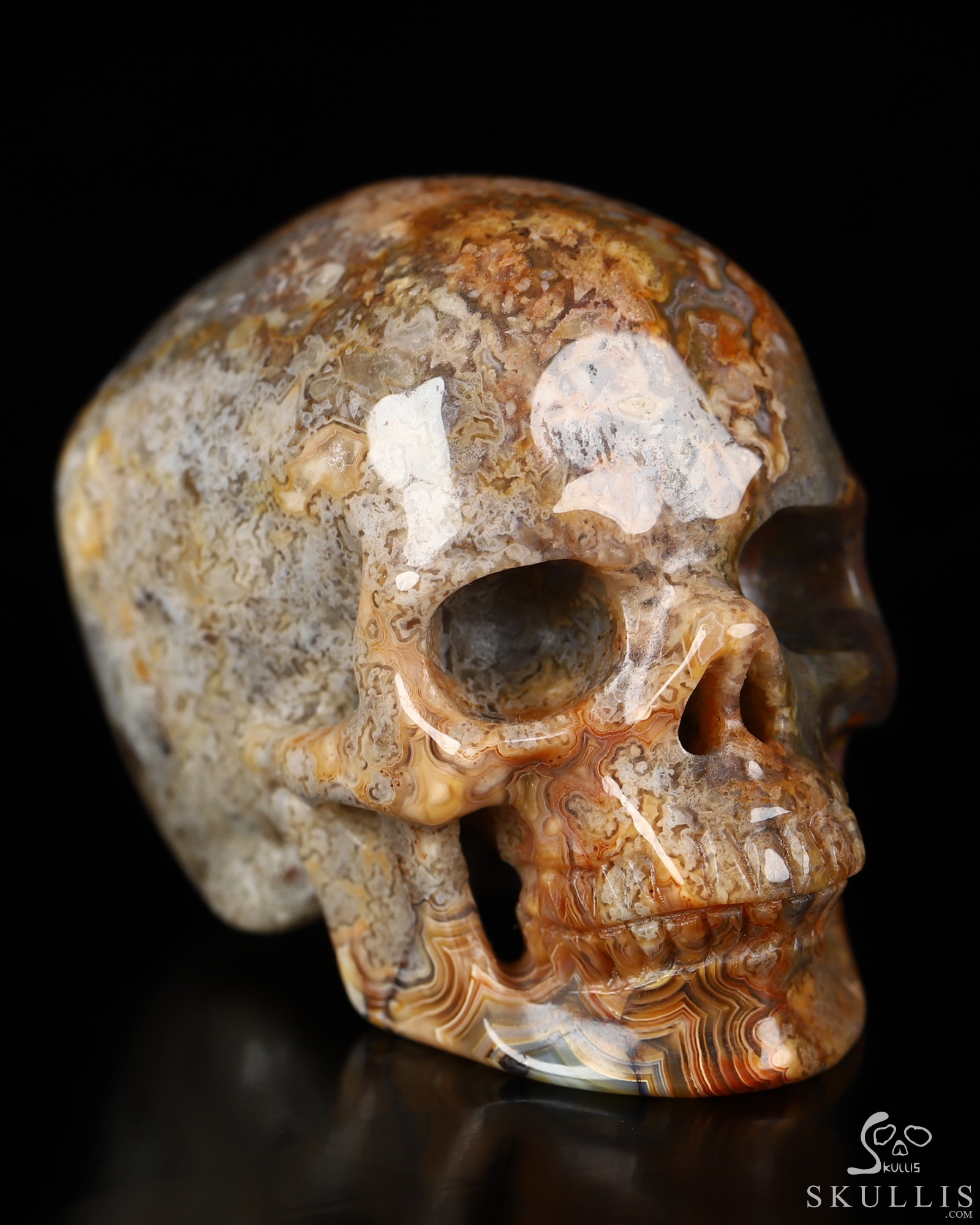 Gemstone 2.1" Red Crazy Lace Agate Hand Carved Crystal Skull, Super Realistic, Crystal Healing Gemstone 2.1" Red Crazy Lace Agate Hand Carved Crystal Skull, Super Realistic, Crystal Healing