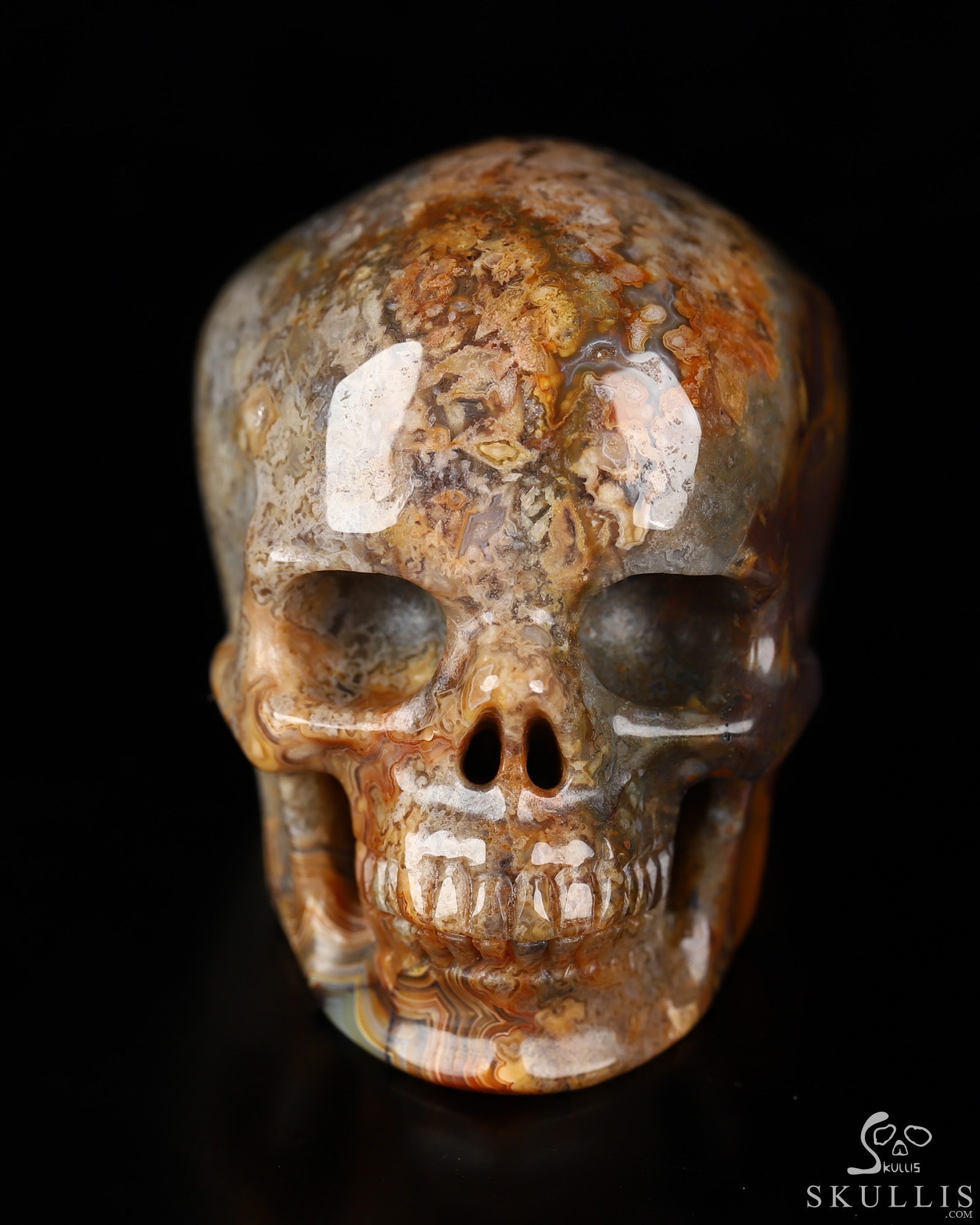 Gemstone 2.1" Red Crazy Lace Agate Hand Carved Crystal Skull, Super Realistic, Crystal Healing Gemstone 2.1" Red Crazy Lace Agate Hand Carved Crystal Skull, Super Realistic, Crystal Healing