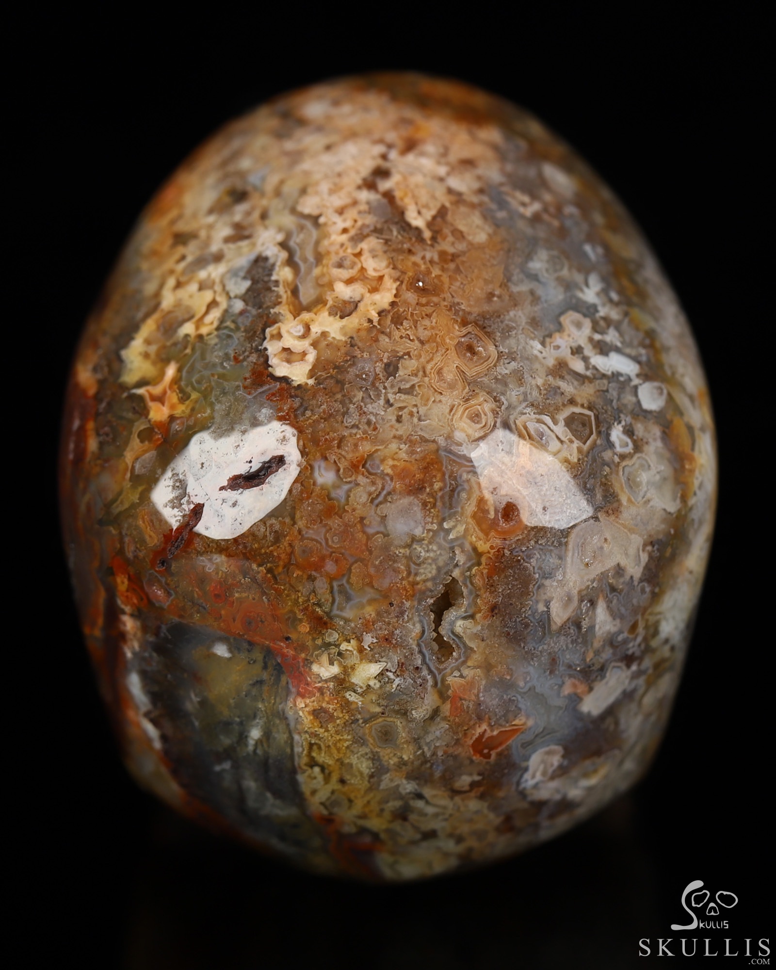 Gemstone 2.1" Red Crazy Lace Agate Hand Carved Crystal Skull, Super Realistic, Crystal Healing Gemstone 2.1" Red Crazy Lace Agate Hand Carved Crystal Skull, Super Realistic, Crystal Healing